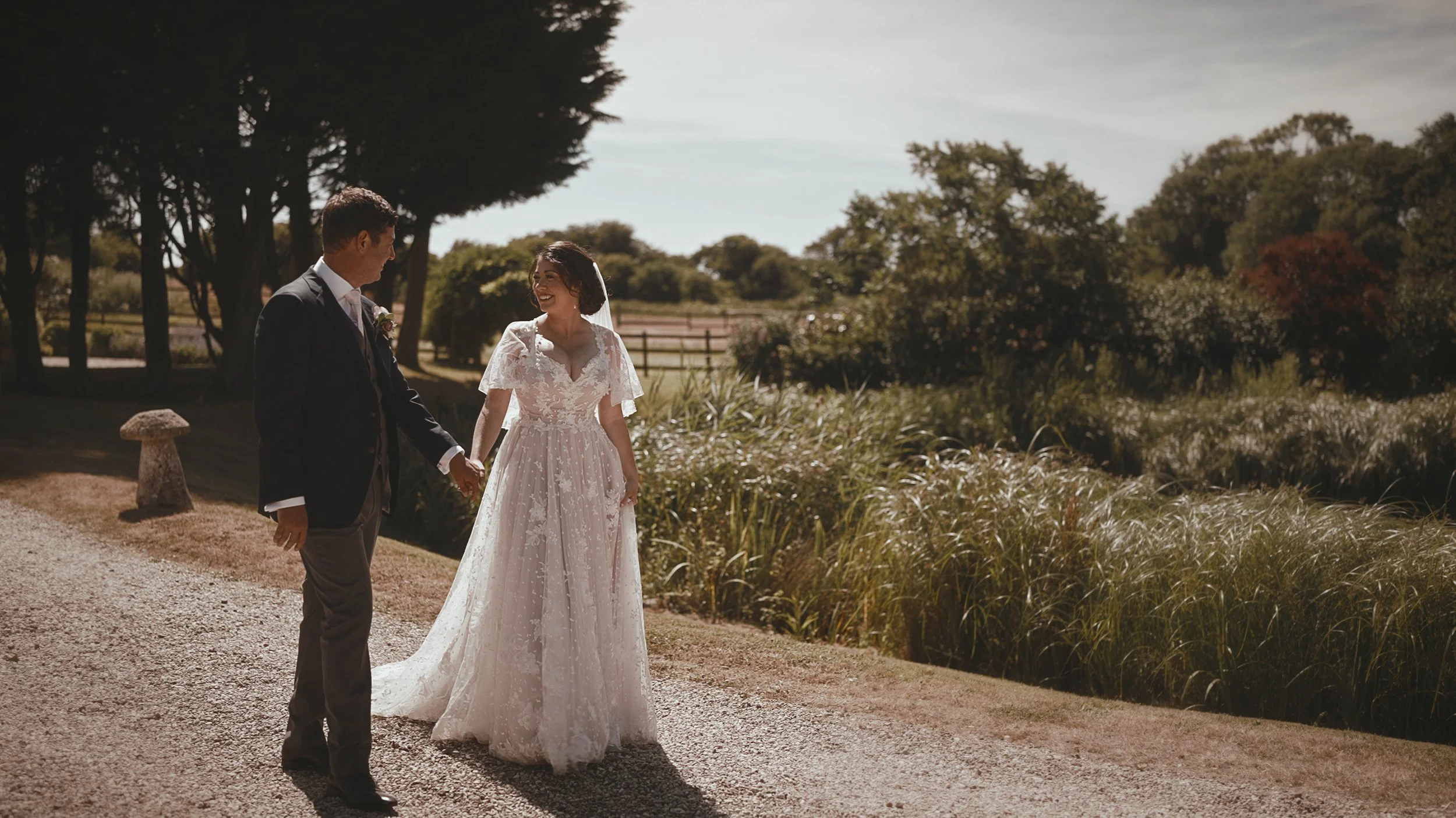 A cinematic wedding videography shot from a Pylewell Park wedding in Hampshire, captured by Luke Batchelor Productions.