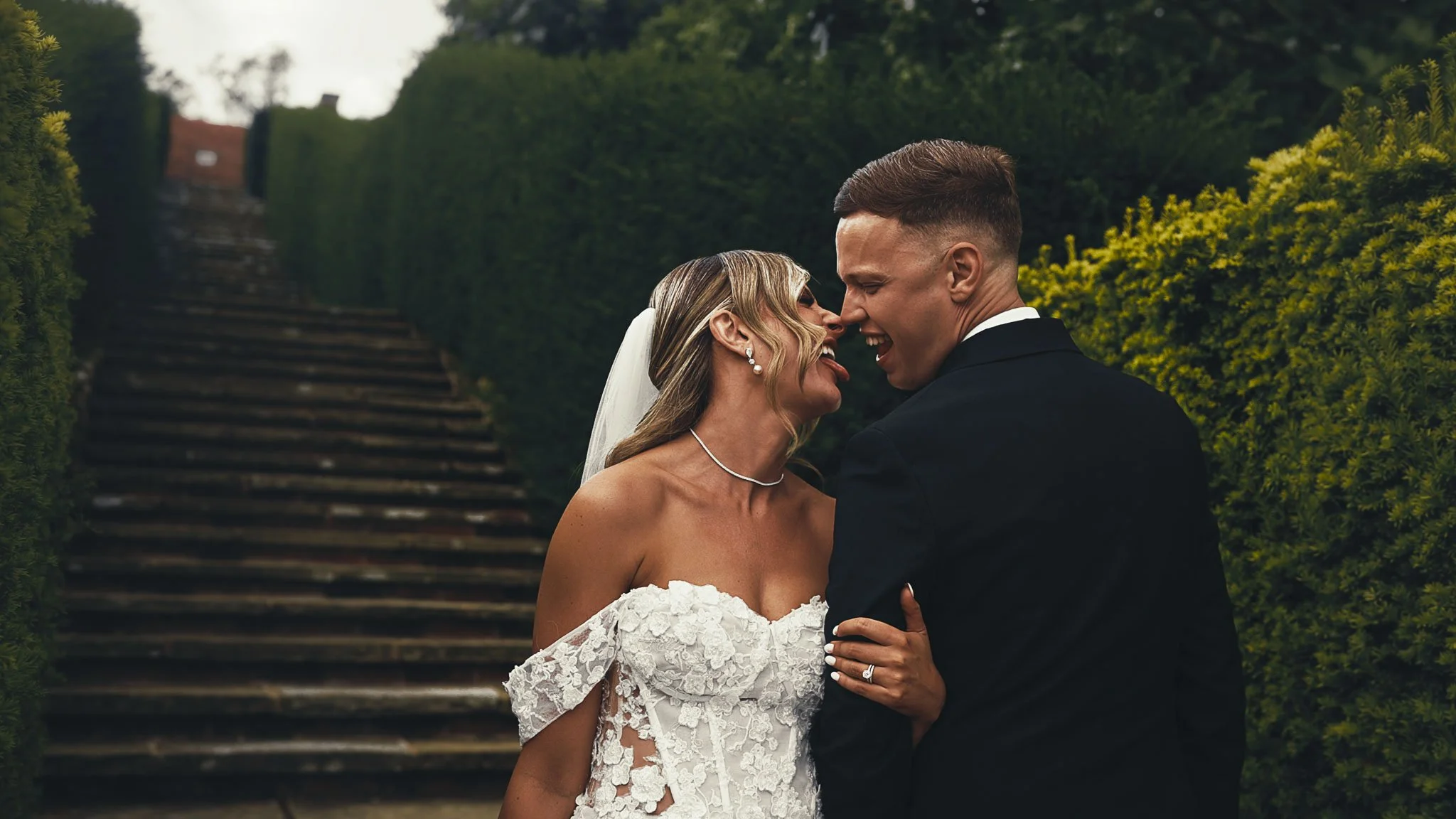 A wedding videography shot from a luxury black-tie wedding at Port Lympne Hotel, captured by videographer Luke Batchelor Productions.