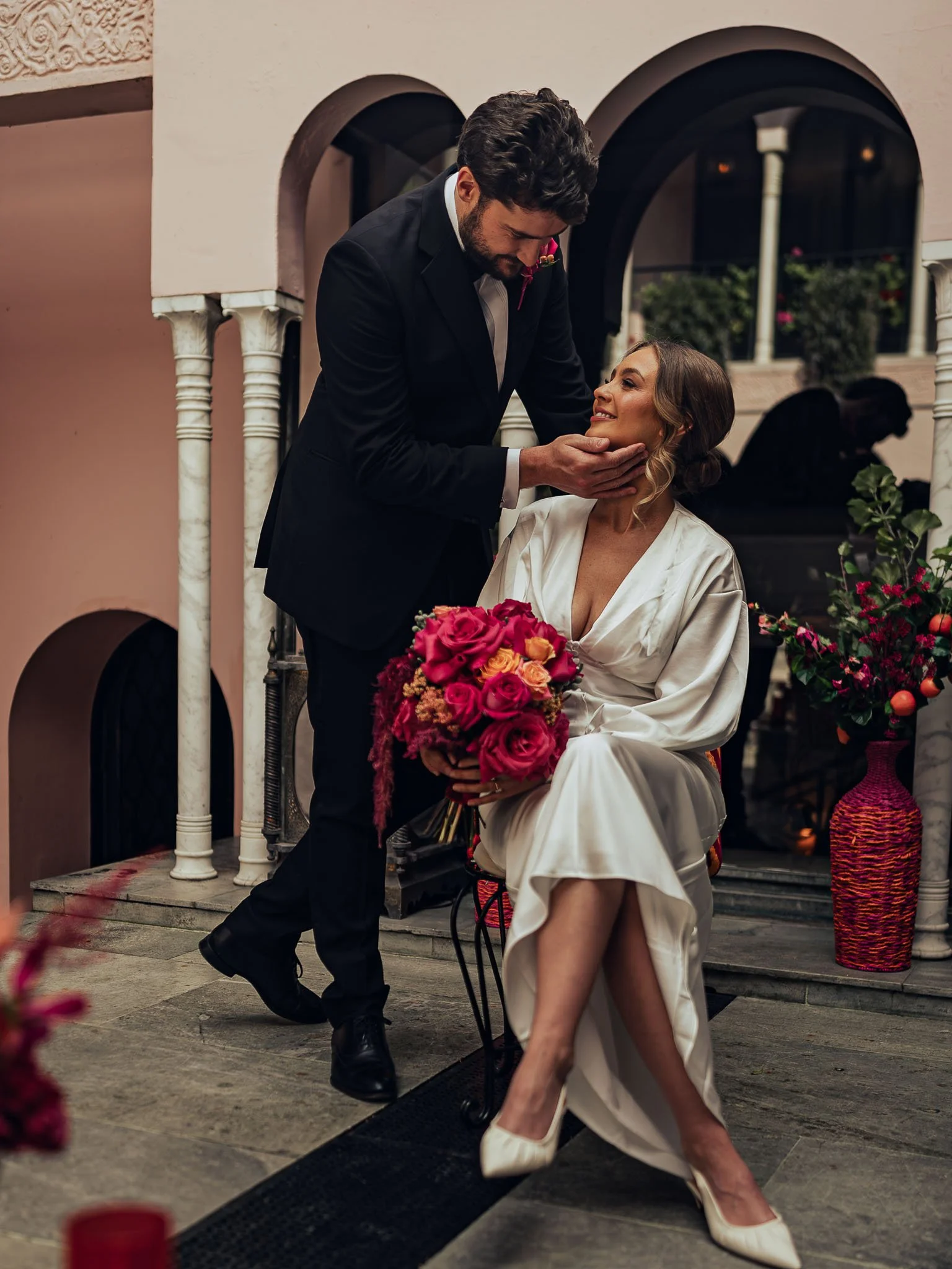 A wedding videography shot from a luxury black-tie wedding at Port Lympne Hotel, captured by videographer Luke Batchelor Productions.