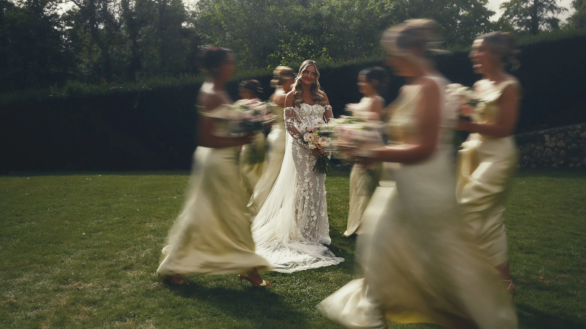 A wedding videography shot from a luxury black-tie wedding at Port Lympne Hotel, captured by videographer Luke Batchelor Productions.