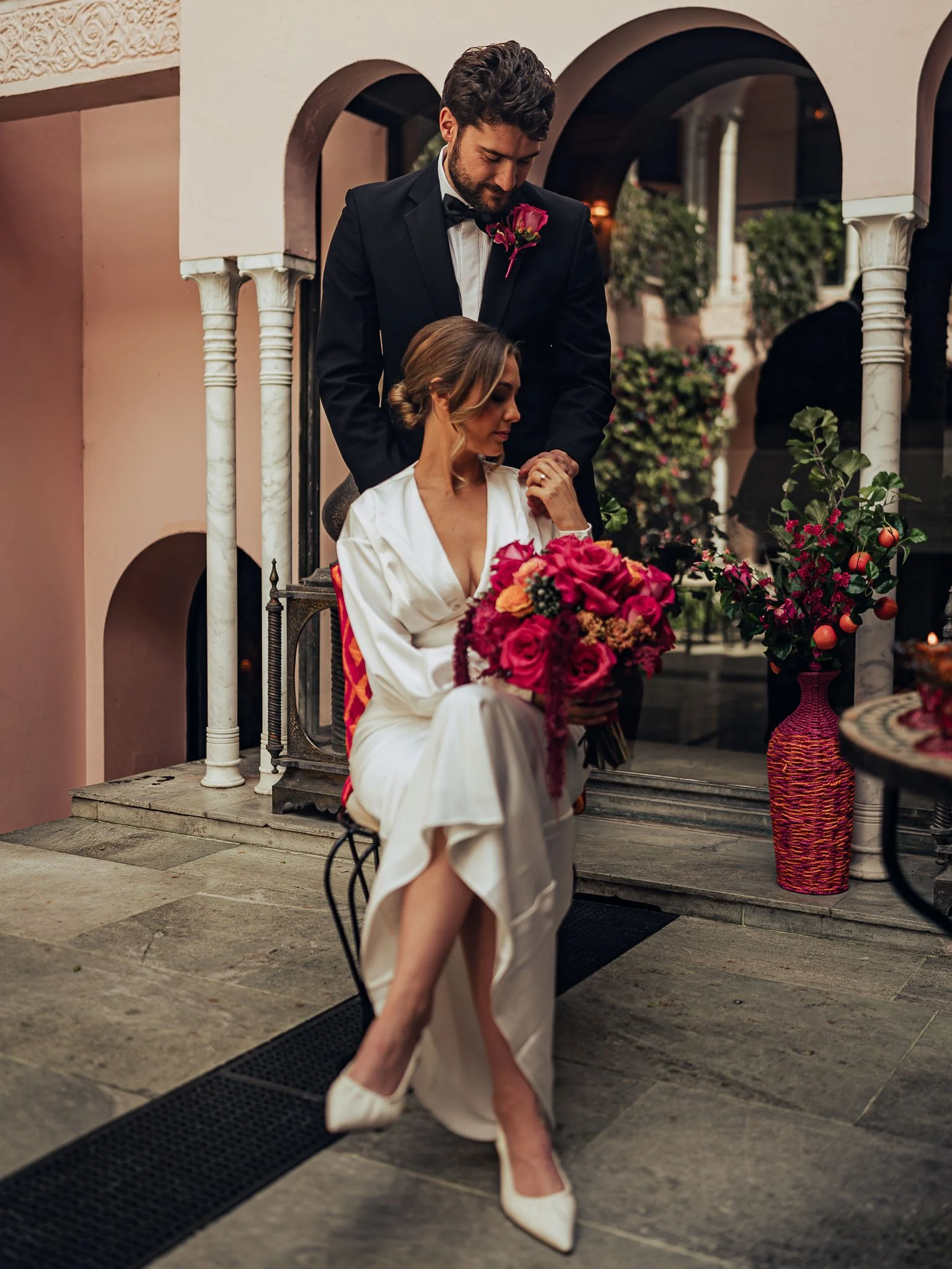 A wedding videography shot from a luxury black-tie wedding at Port Lympne Hotel, captured by videographer Luke Batchelor Productions.
