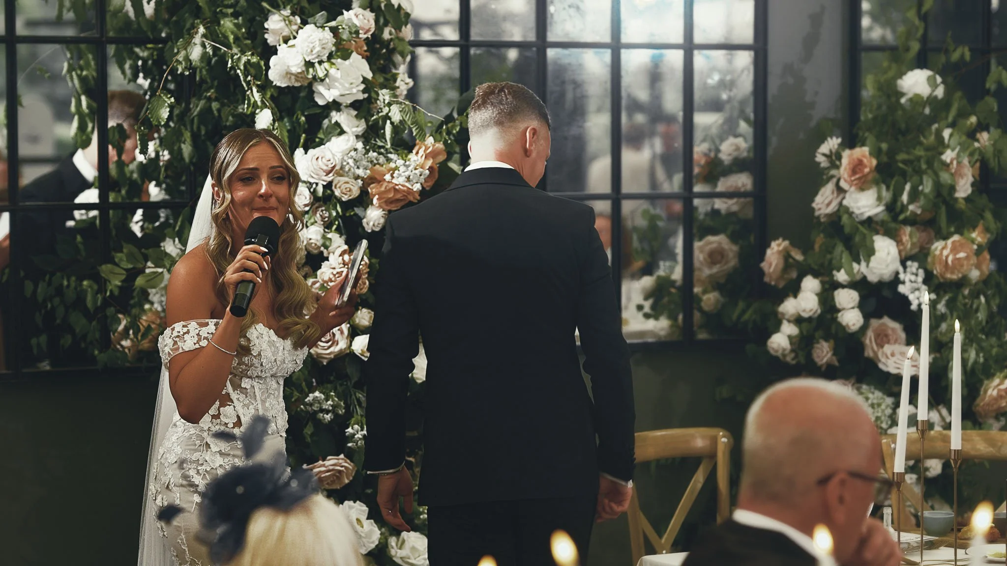 A wedding videography shot from a luxury black-tie wedding at Port Lympne Hotel, captured by videographer Luke Batchelor Productions.
