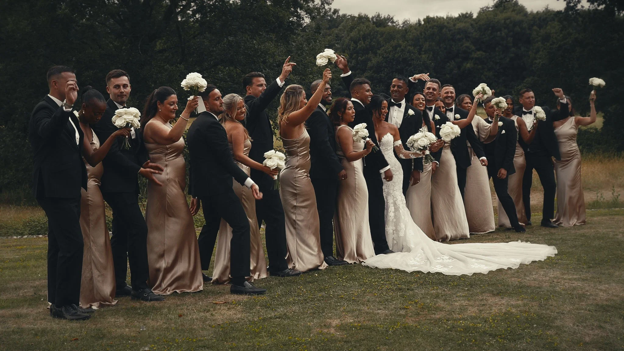 A cinematic wedding videography shot from the Goodnestone Park wedding venue in Kent, filmed by Luke Batchelor Productions.