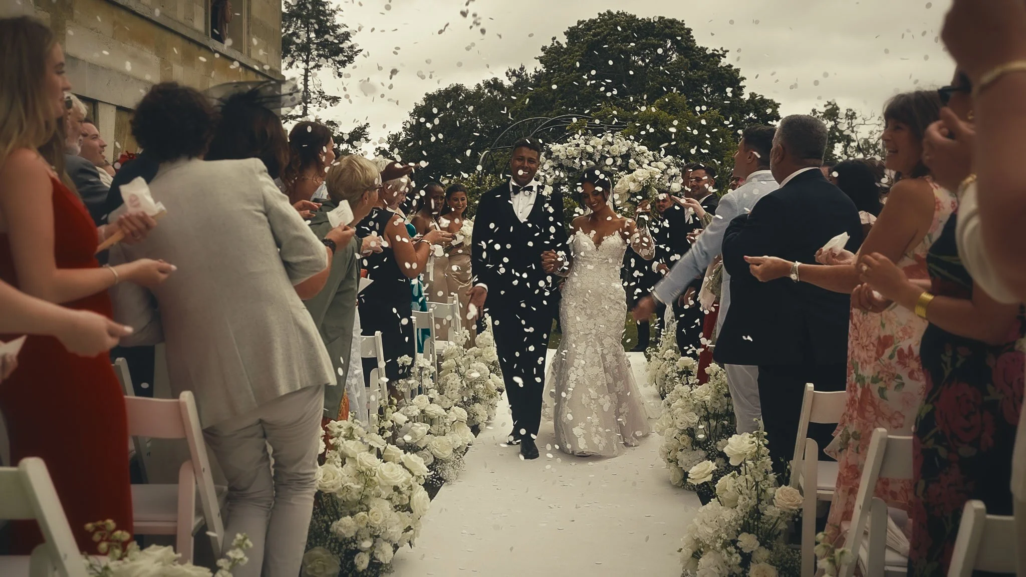A cinematic wedding videography shot from an Oxfordshire wedding, captured by videographer Luke Batchelor Productions.