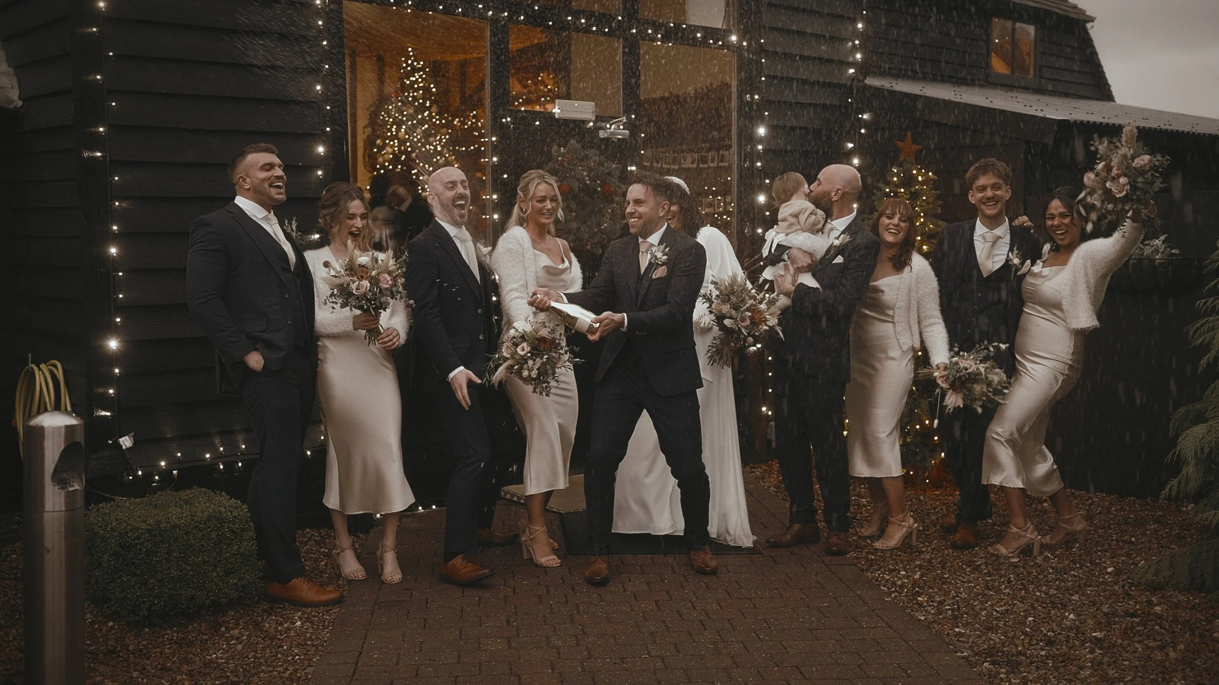 An image of a wedding at Winters Barns, captured by Kent wedding videographer Luke Batchelor Productions.