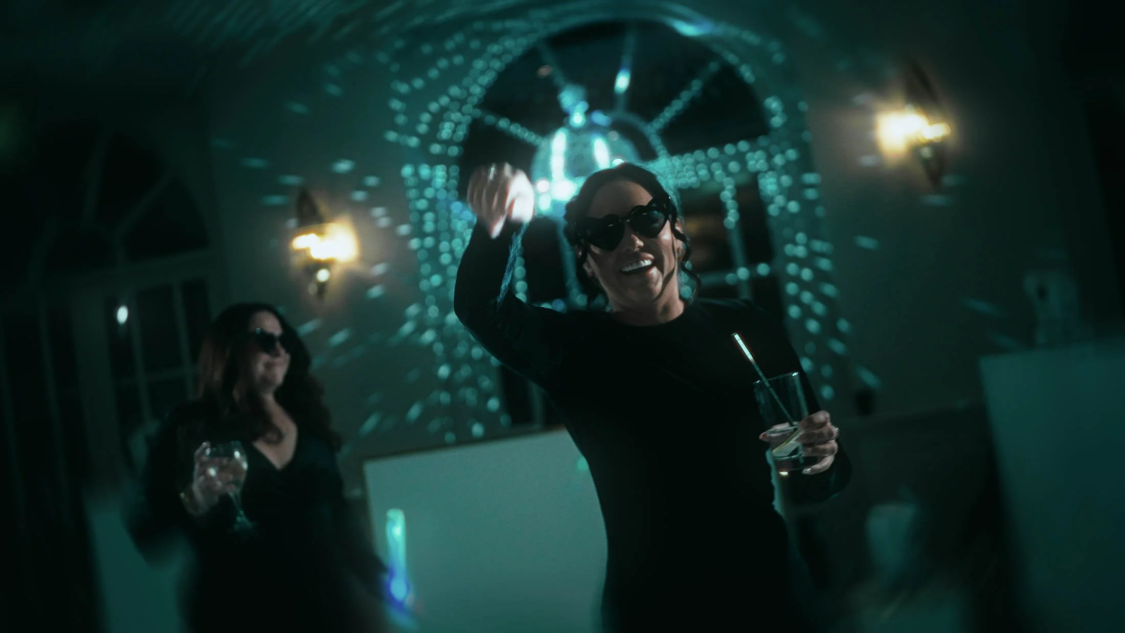 A guest dances energetically during an after party at The Orangery Maidstone.