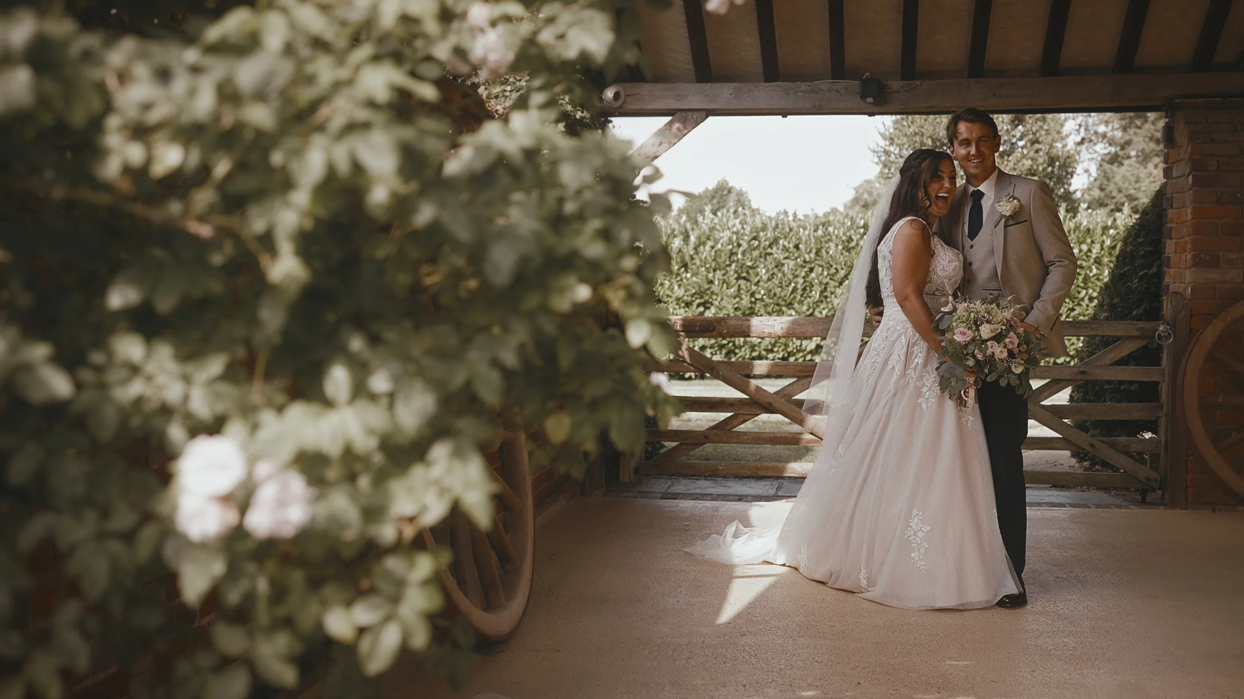 An image of a wedding at Winters Barns, captured by Kent wedding videographer Luke Batchelor Productions.