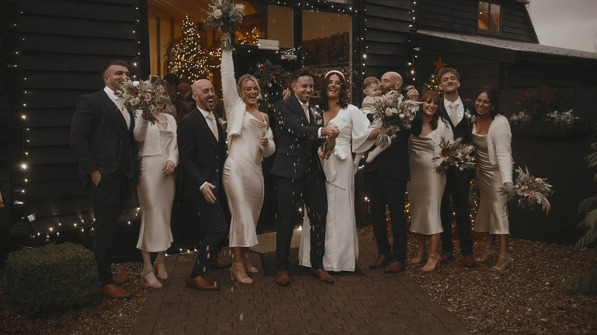 An image of a wedding at Winters Barns, captured by Kent wedding videographer Luke Batchelor Productions.