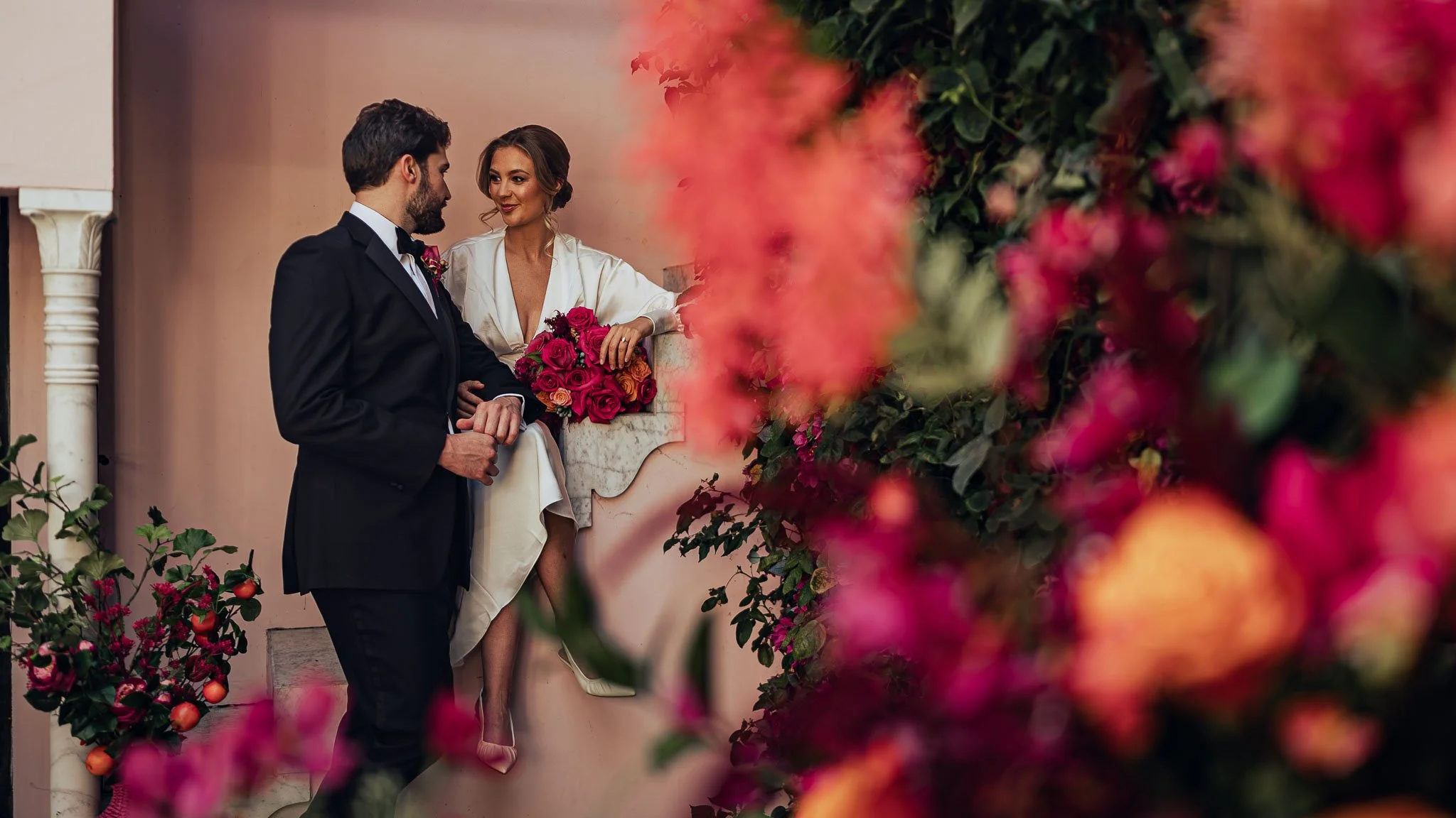 A wedding videography shot from a luxury black-tie wedding at Port Lympne Hotel, captured by videographer Luke Batchelor Productions.