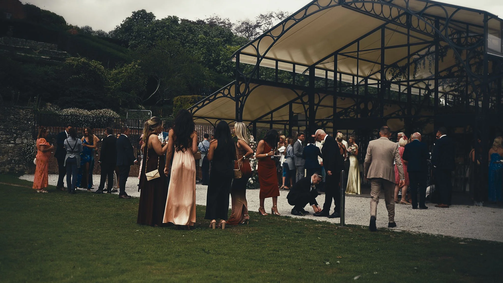 A wedding videography shot from a luxury black-tie wedding at Port Lympne Hotel, captured by videographer Luke Batchelor Productions.