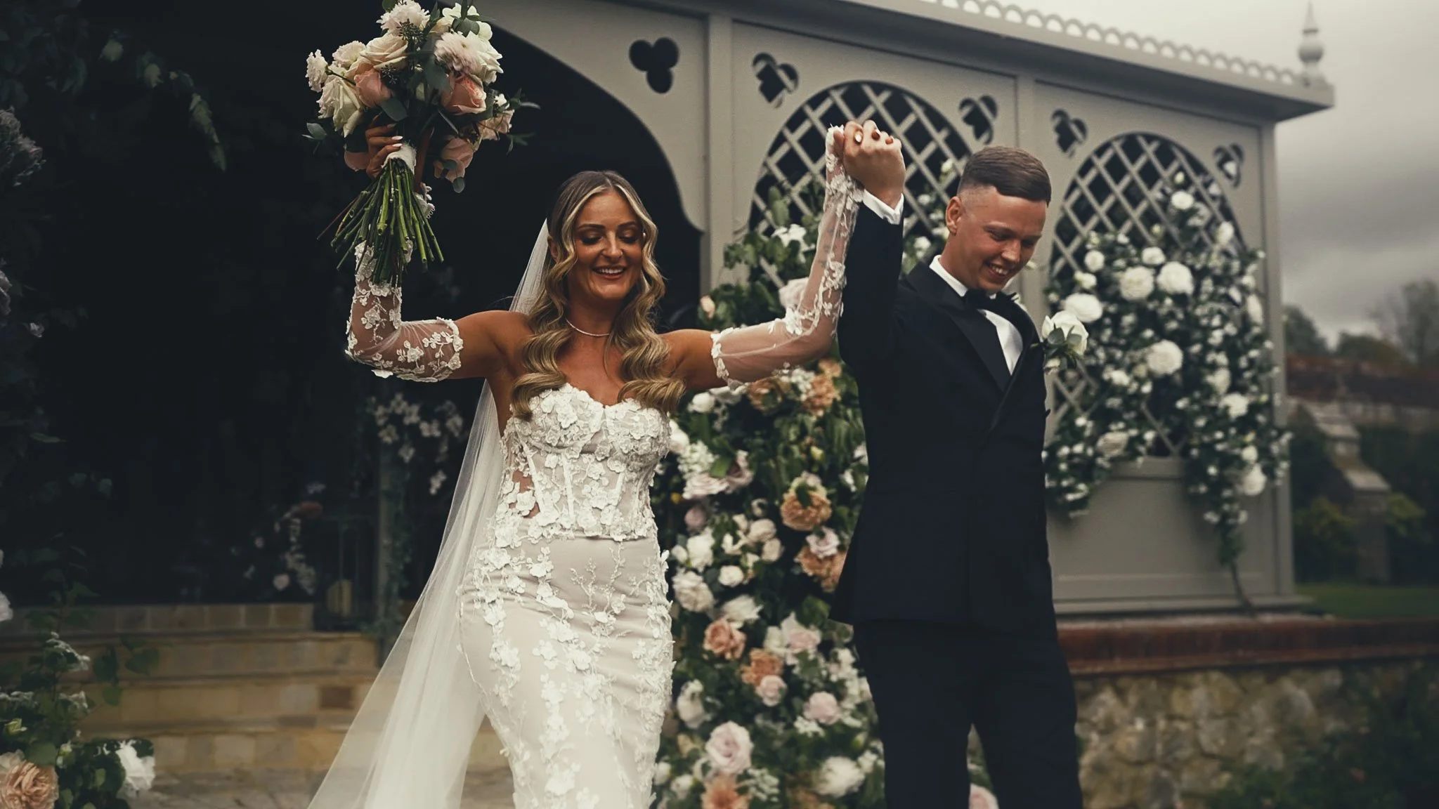 A wedding videography shot from a luxury black-tie wedding at Port Lympne Hotel, captured by videographer Luke Batchelor Productions.