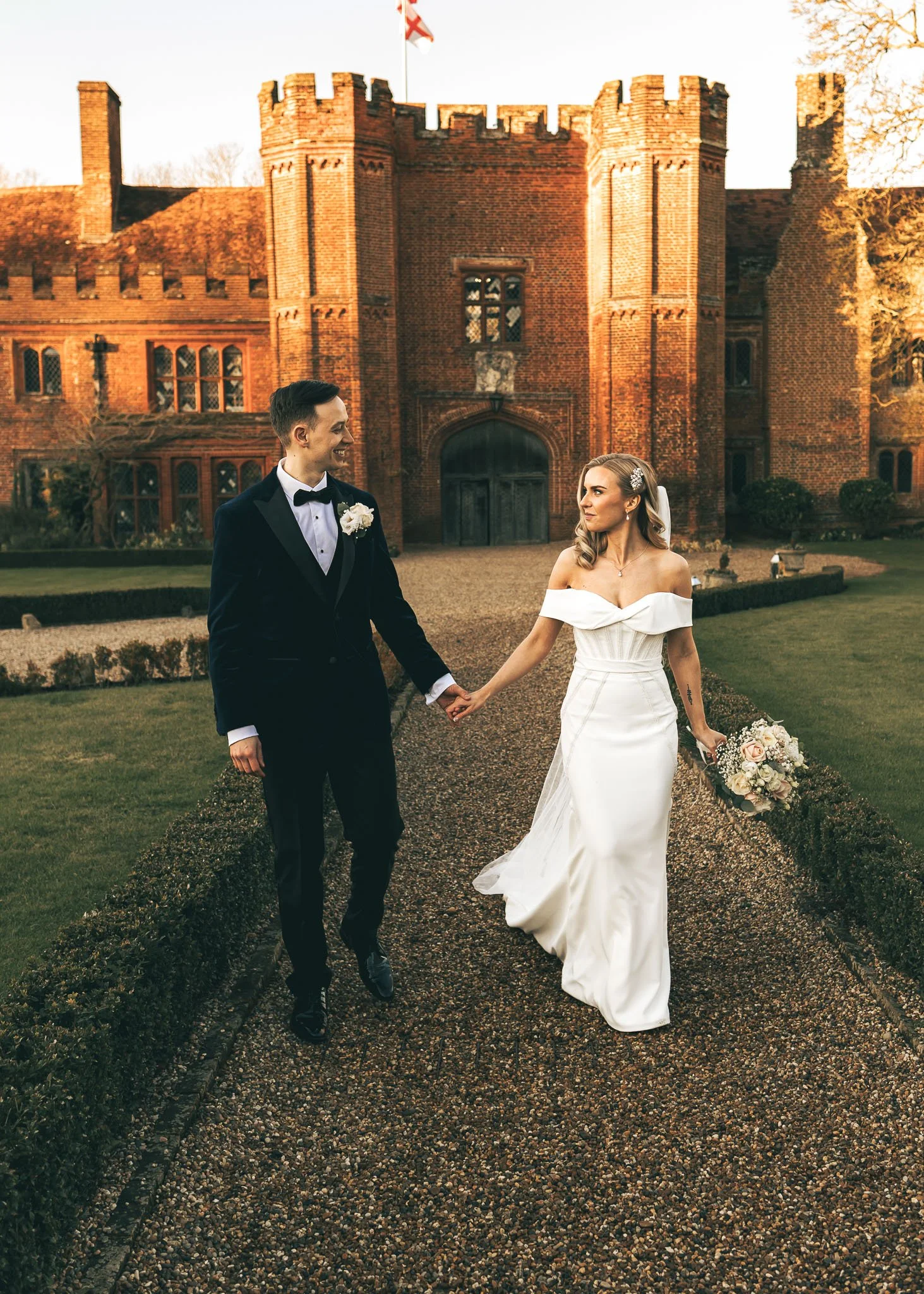 A luxury timeless wedding photograph in an editorial style, captured by wedding photographer Luke Batchelor Productions.