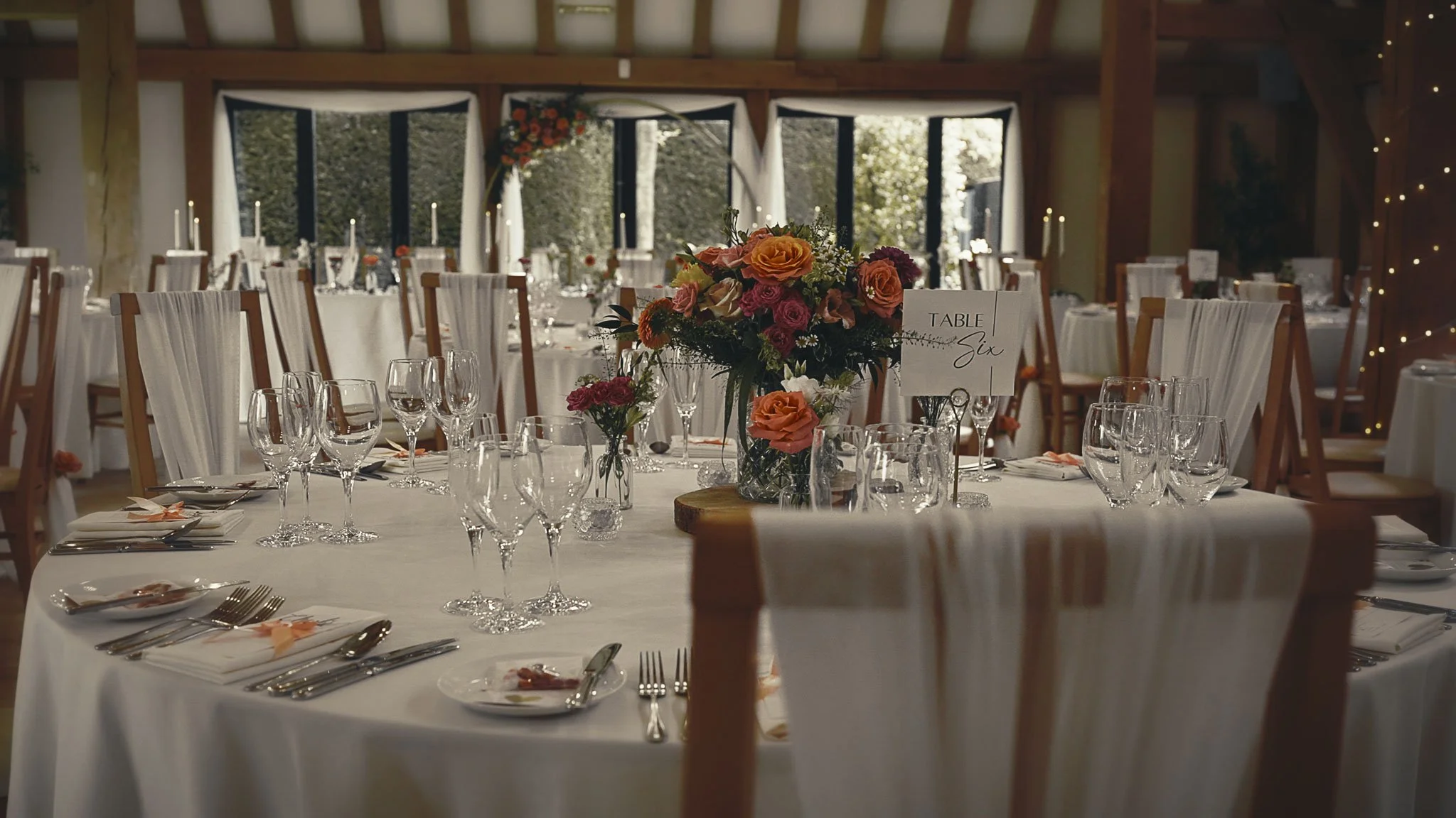 Wedding morning bridal preparations and detail shots from a black tie wedding video shot at The Old Kent Barn.