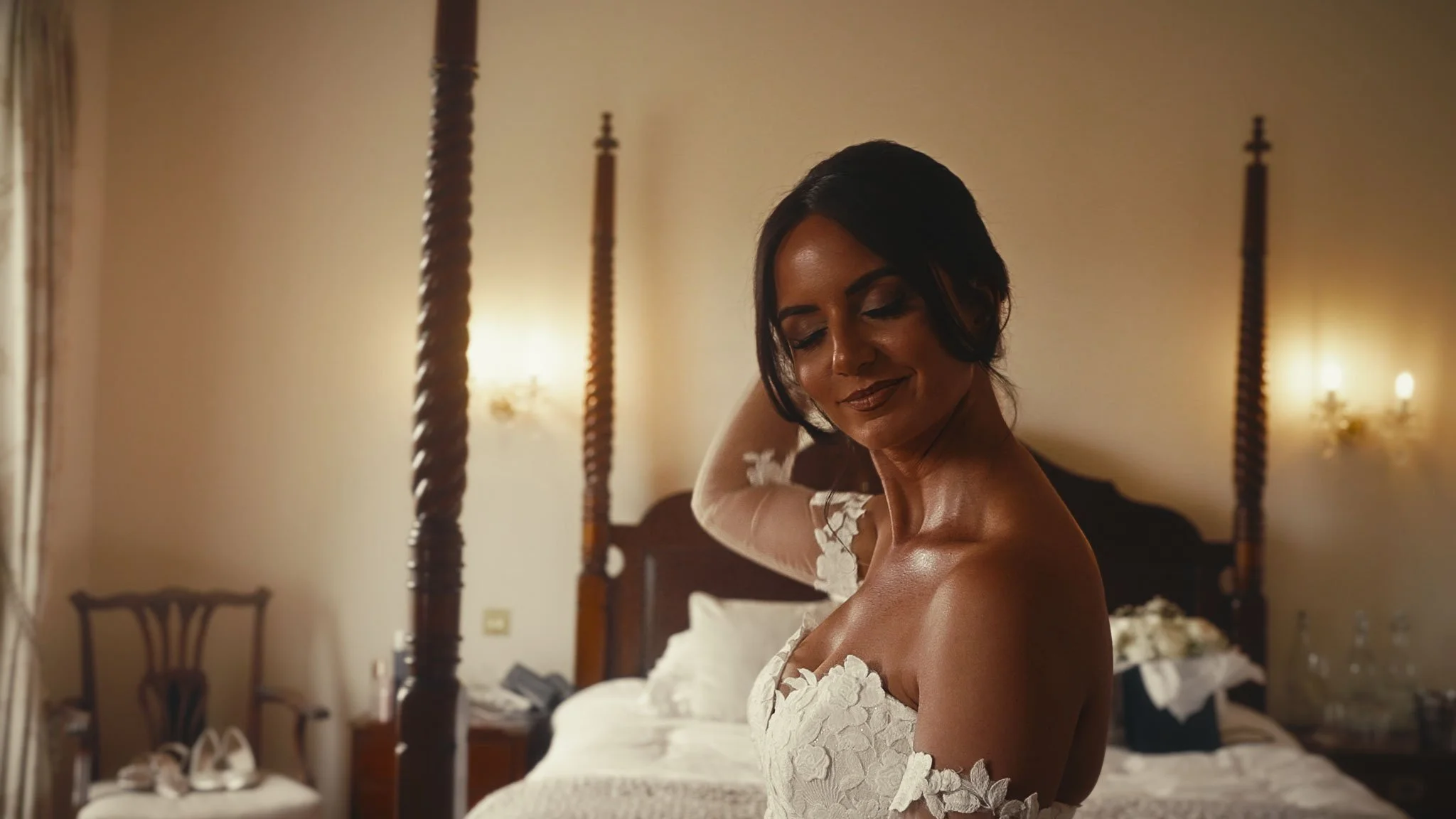 A cinematic wedding videography shot from a Pylewell Park wedding in Hampshire, captured by Luke Batchelor Productions.