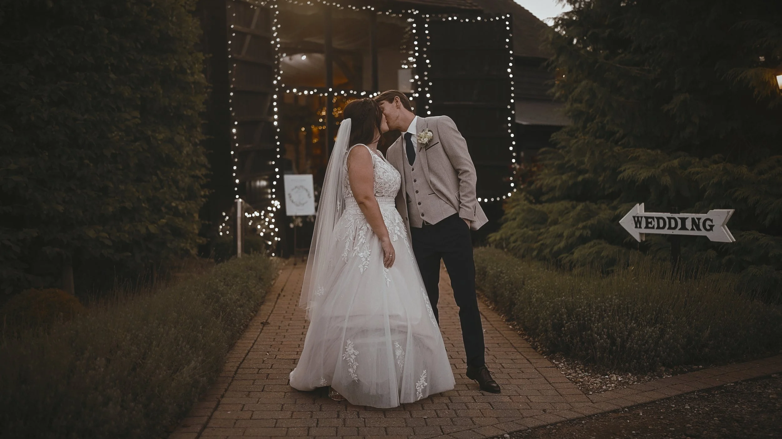 An image of a wedding at Winters Barns, captured by Kent wedding videographer Luke Batchelor Productions.