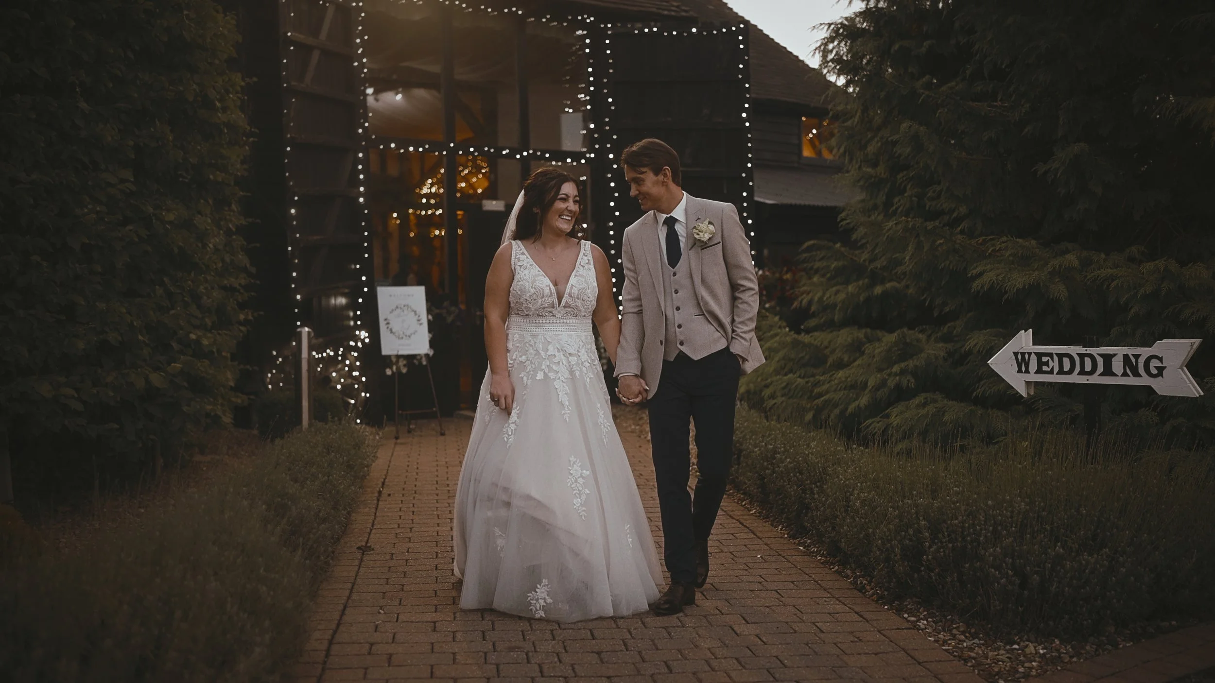An image of a wedding at Winters Barns, captured by Kent wedding videographer Luke Batchelor Productions.