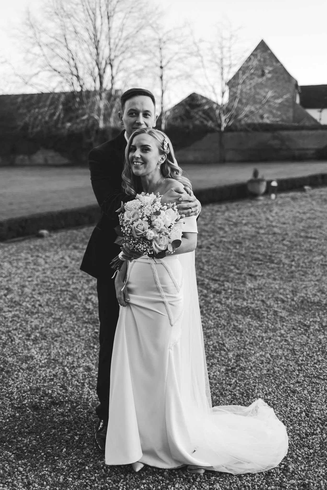 A luxury timeless wedding photograph in an editorial style, captured by wedding photographer Luke Batchelor Productions.