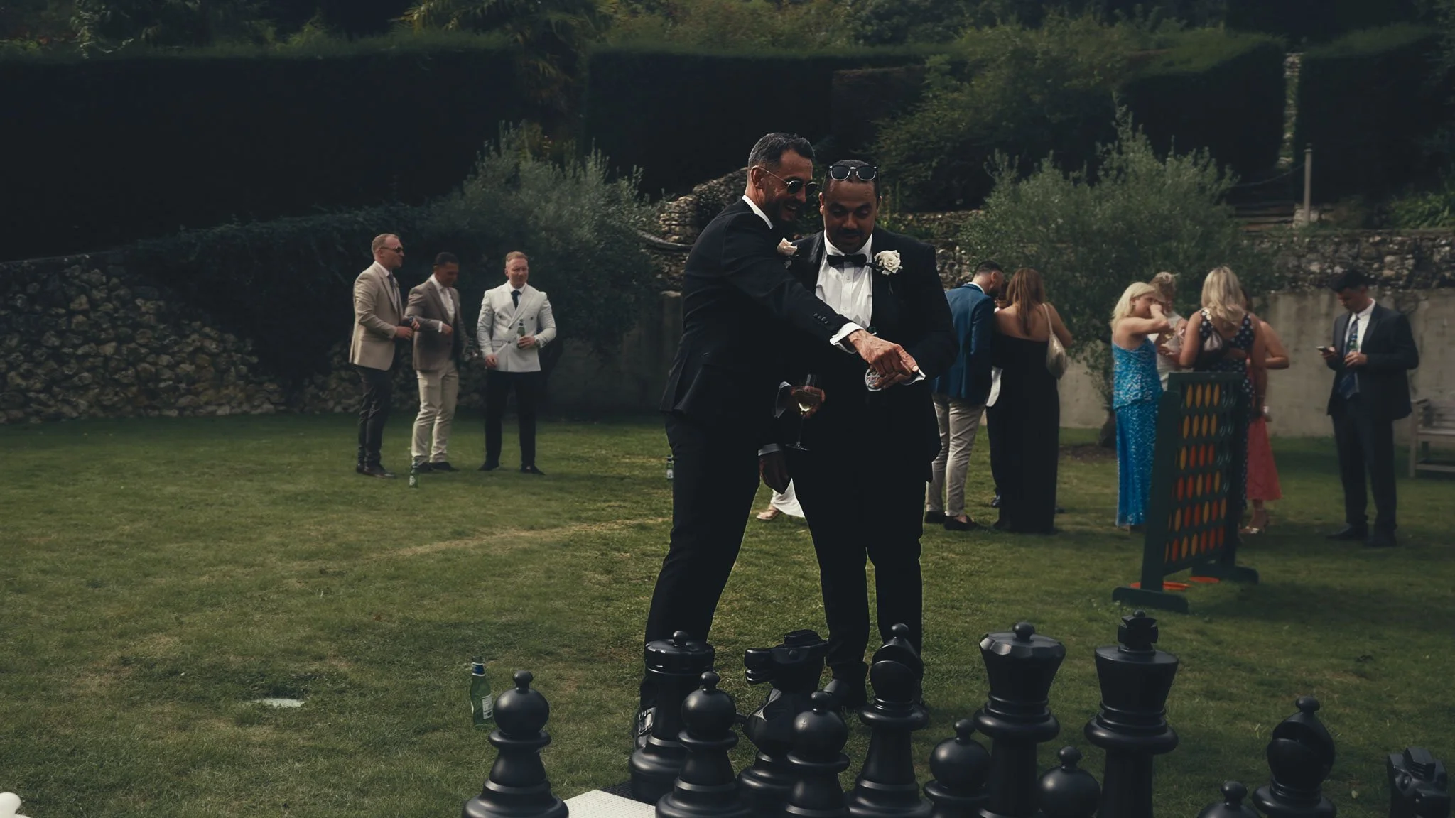 A wedding videography shot from a luxury black-tie wedding at Port Lympne Hotel, captured by videographer Luke Batchelor Productions.