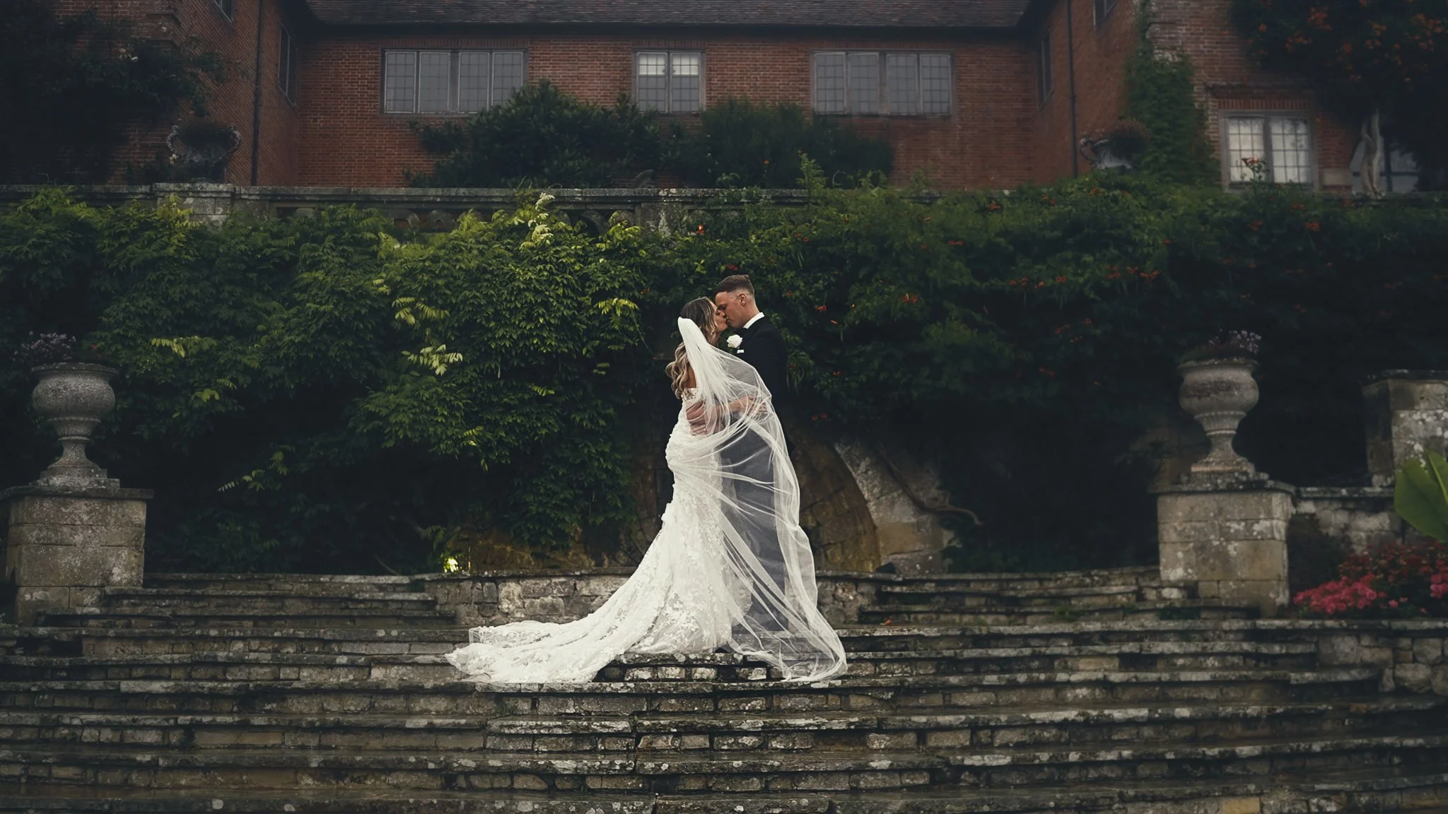 A wedding videography shot from a luxury black-tie wedding at Port Lympne Hotel, captured by videographer Luke Batchelor Productions.