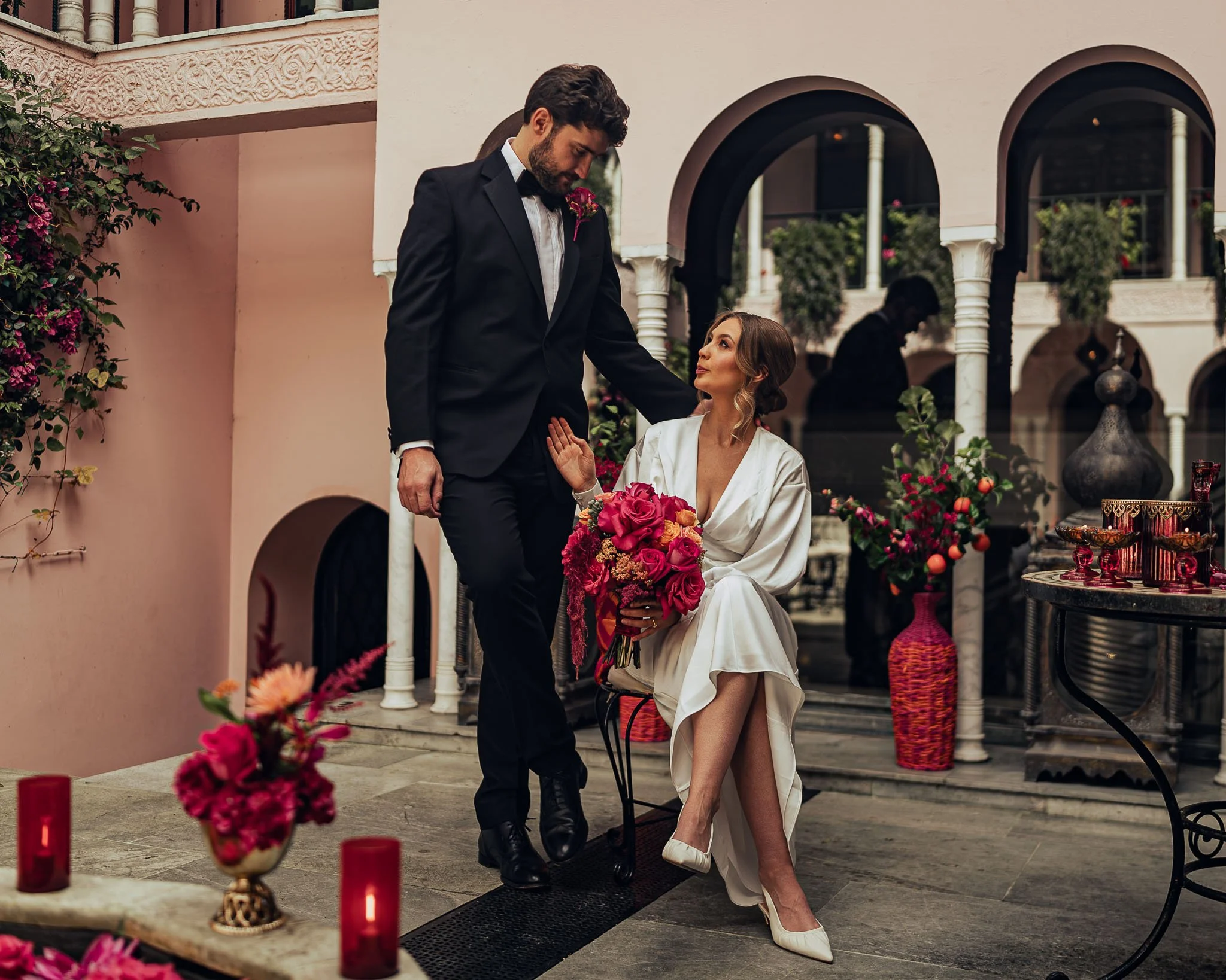 A wedding videography shot from a luxury black-tie wedding at Port Lympne Hotel, captured by videographer Luke Batchelor Productions.