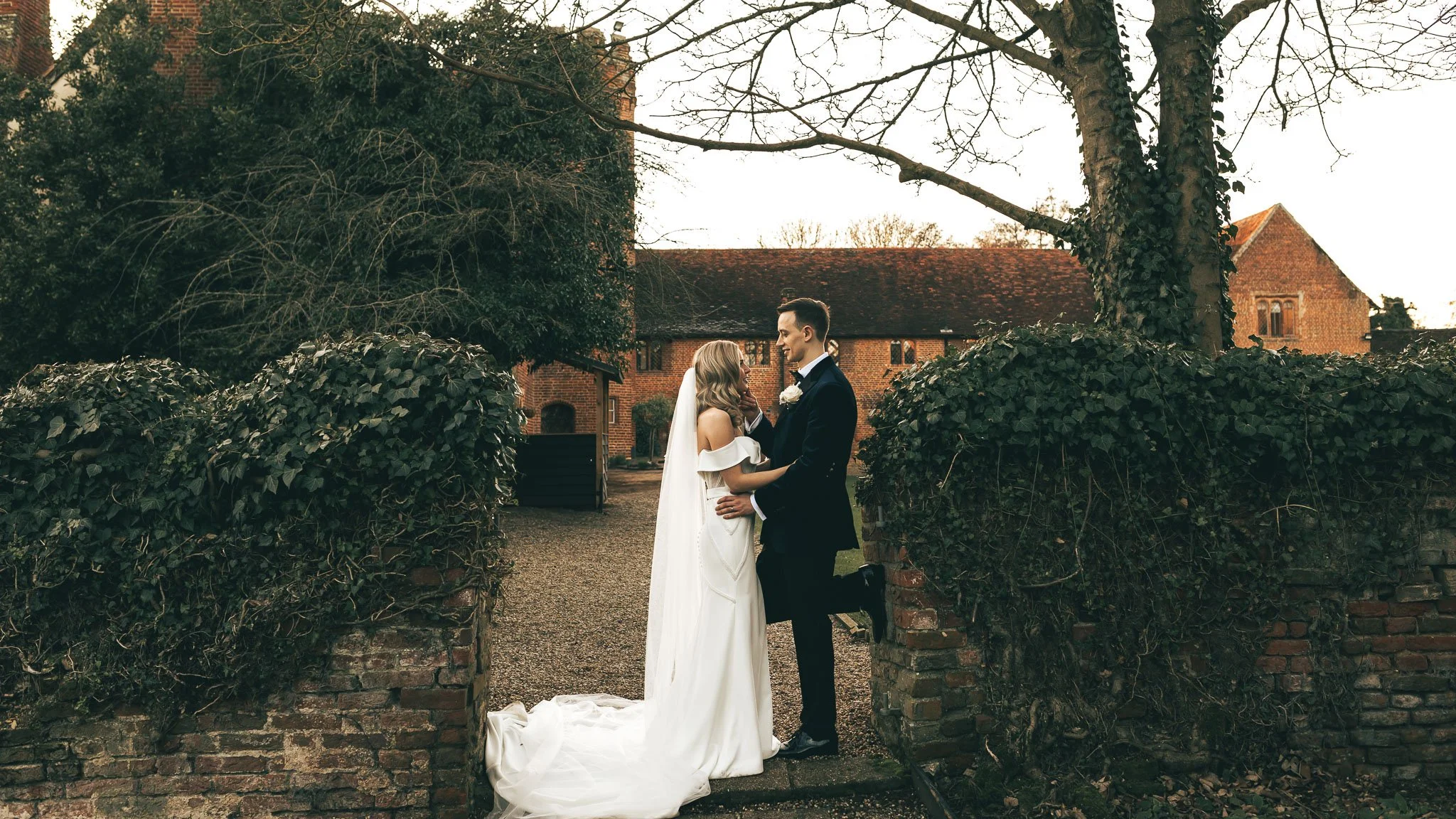 A wedding photography and videography portfolio from a luxury black tie wedding at Leez Priory in Essex
