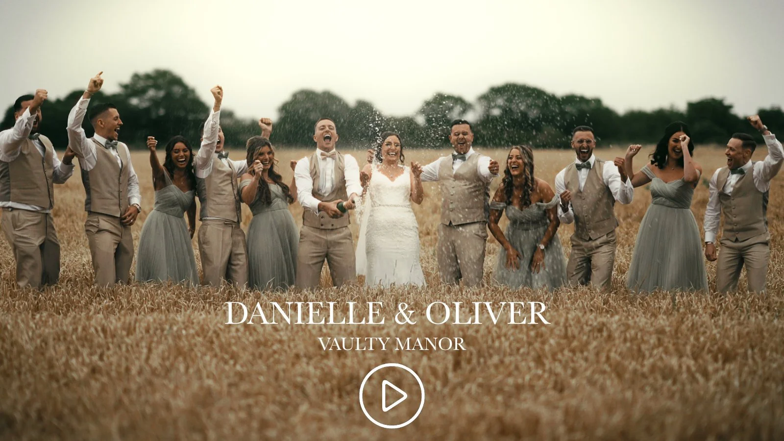 A cinematic and editorial wedding film of a black tie wedding at the Vaulty Manor in Essex.