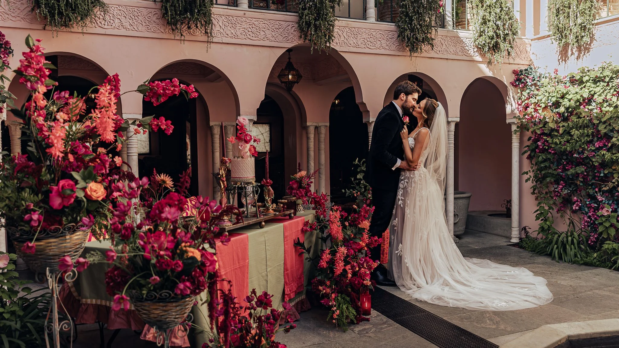 A wedding videography shot from a luxury black-tie wedding at Port Lympne Hotel, captured by videographer Luke Batchelor Productions.