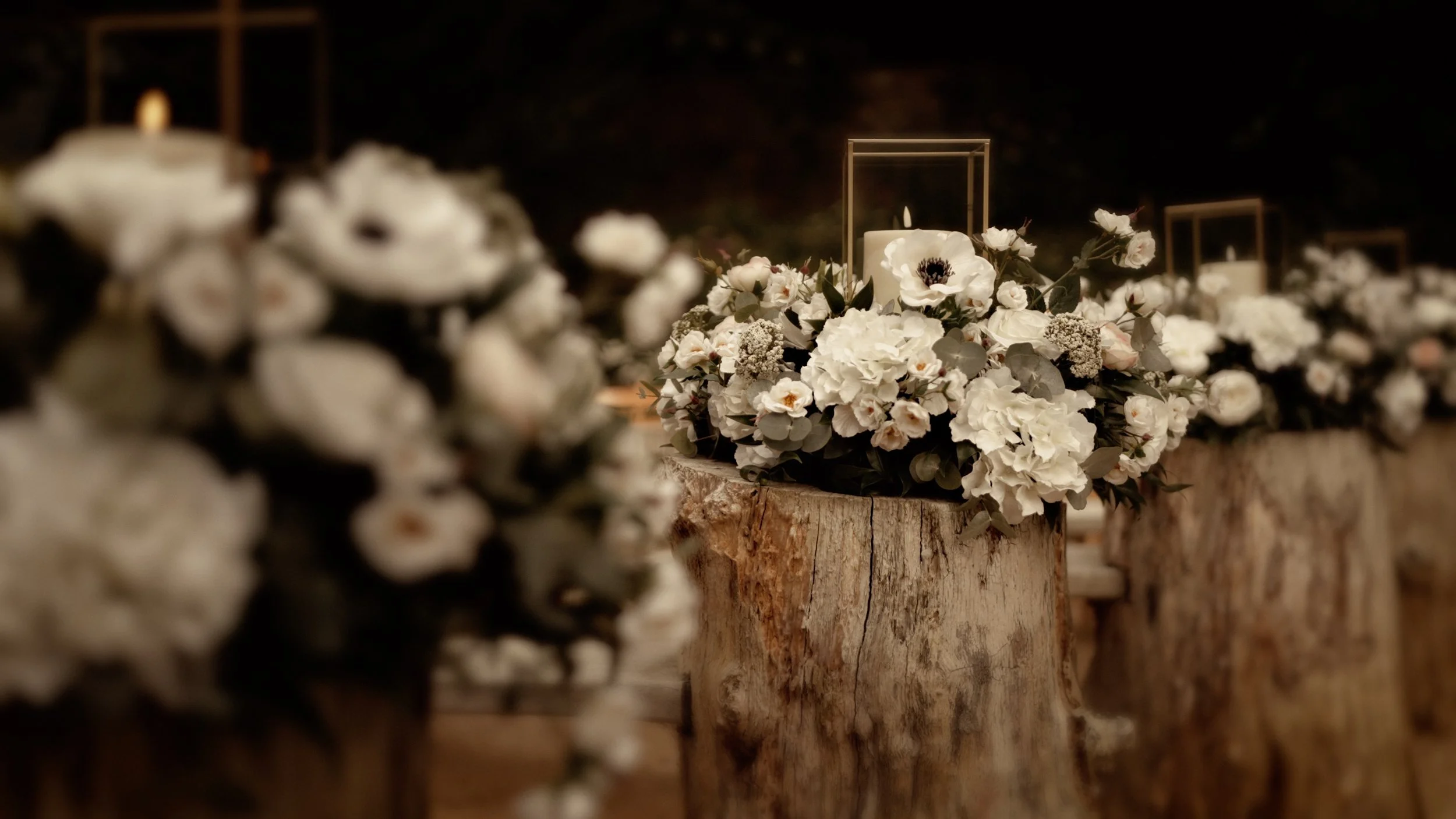 Close detail of ceremony flowers at The Lapa at The Orangery Maidstone