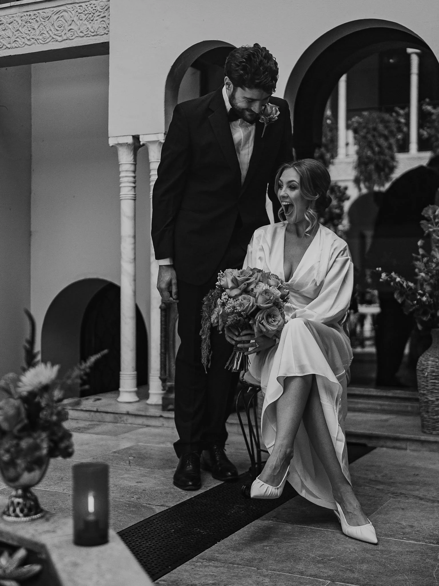 A wedding videography shot from a luxury black-tie wedding at Port Lympne Hotel, captured by videographer Luke Batchelor Productions.
