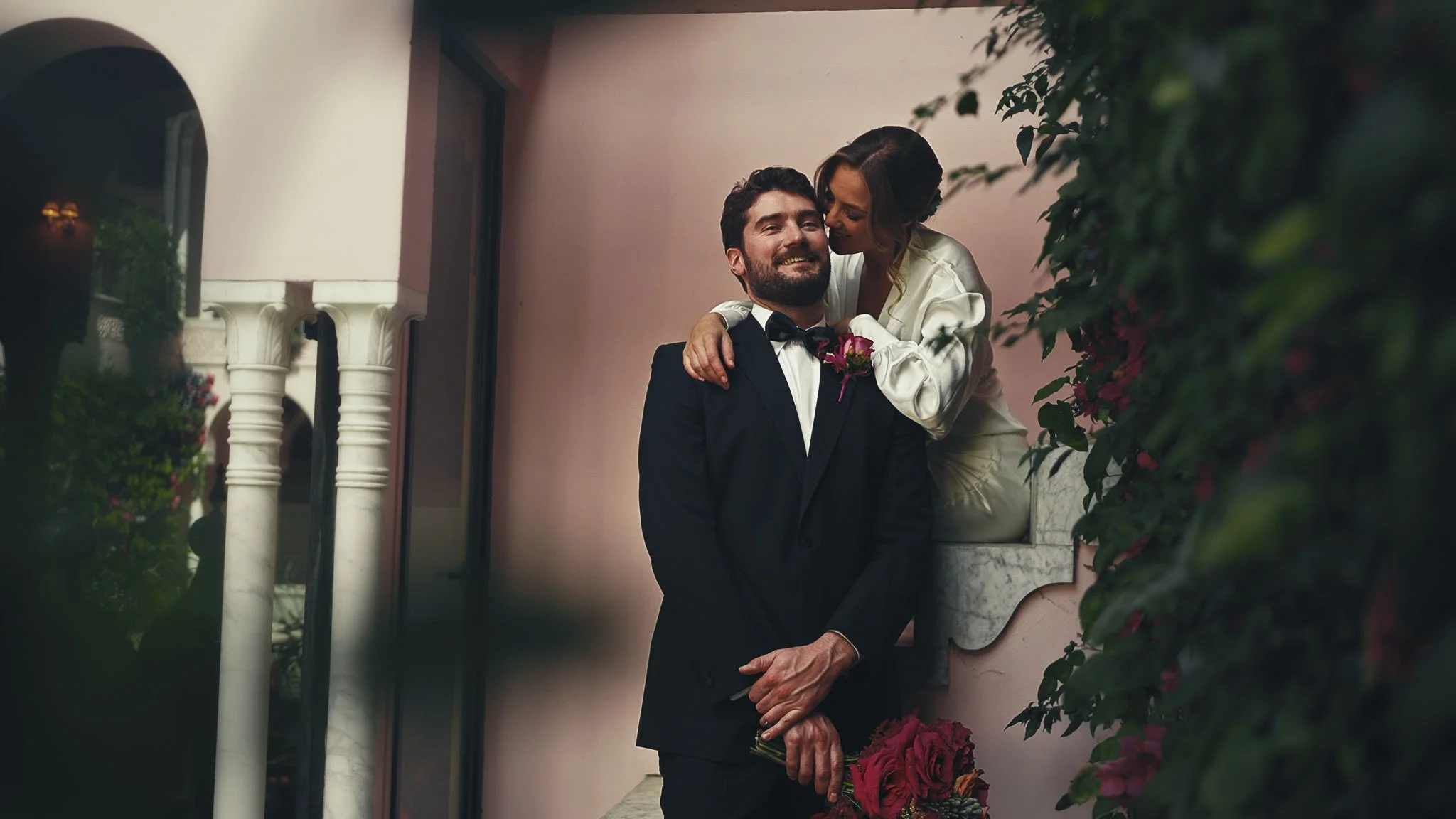 A wedding videography shot from a luxury black-tie wedding at Port Lympne Hotel, captured by videographer Luke Batchelor Productions.