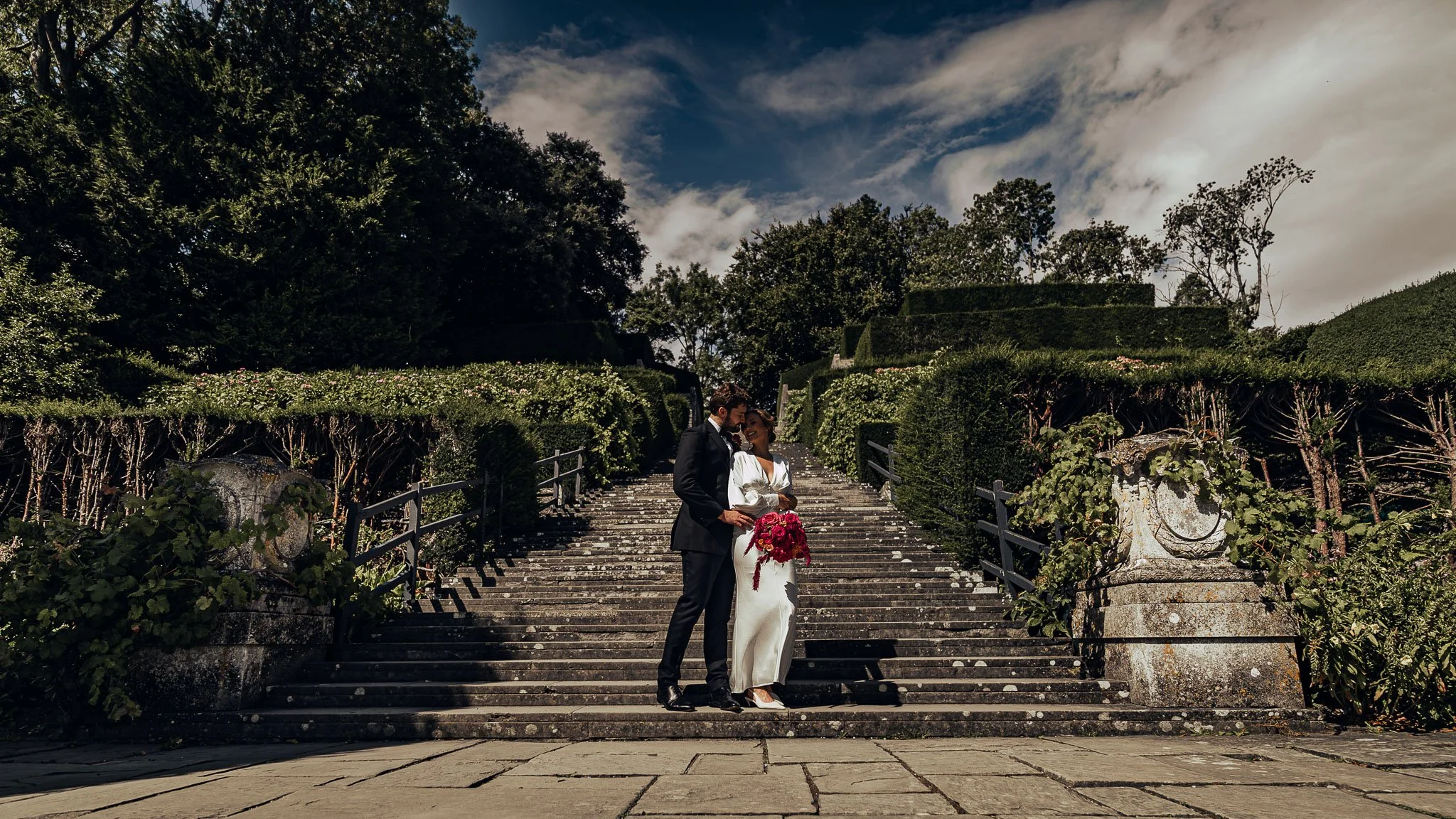 A wedding videography shot from a luxury black-tie wedding at Port Lympne Hotel, captured by videographer Luke Batchelor Productions.