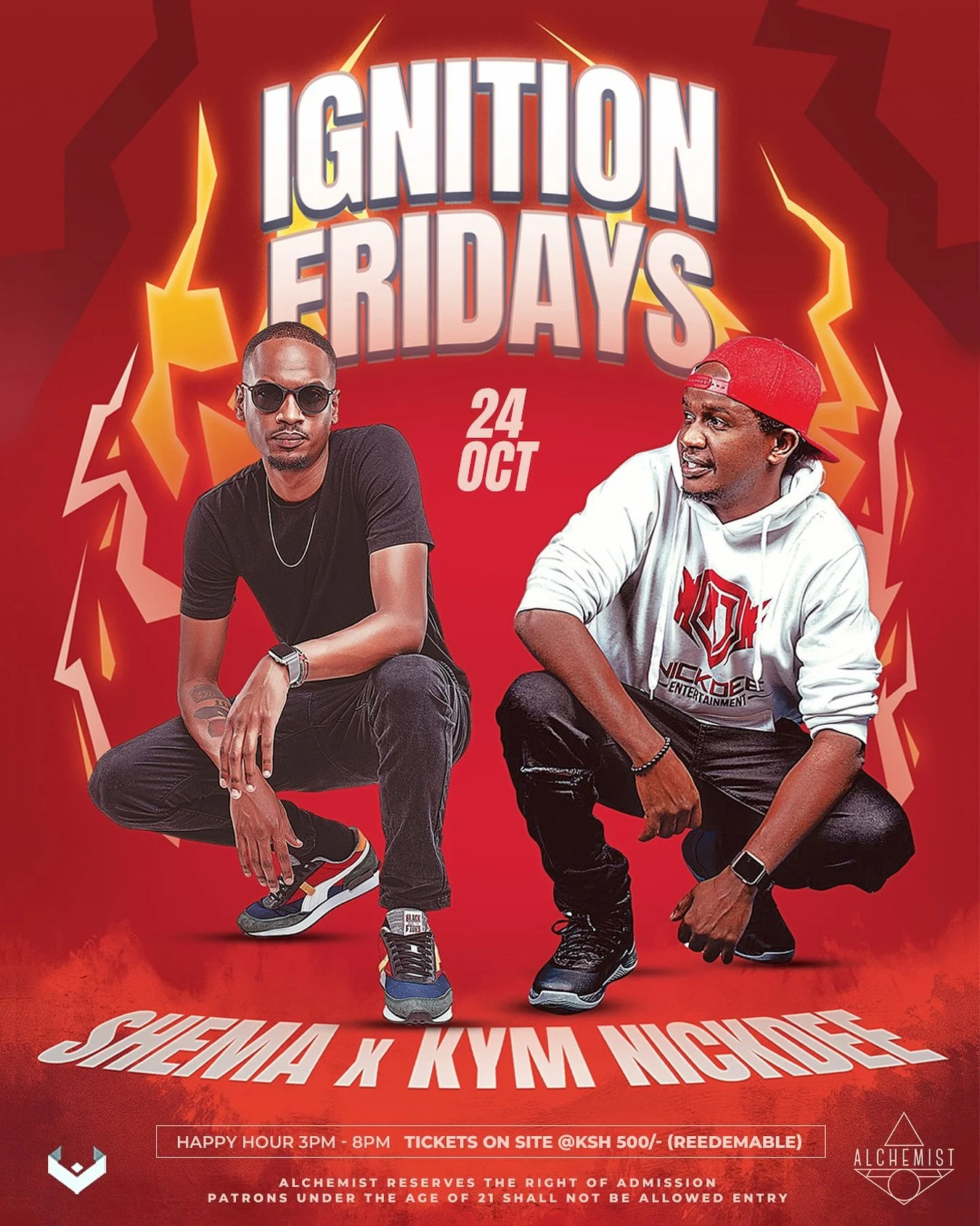 Fridays at Alchemist hit different &mdash; and this week, we turn the volume up with @shema_dj and @djkymnickdee taking over the booth. Grab your crew, pull up early, and let&rsquo;s start the weekend the right way 🙌