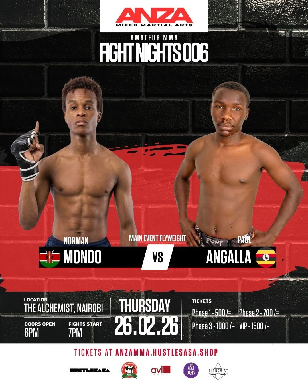 THE EAST AFRICAN WAR IS OFFICIALLY SET. 🌍🩸

The talking is over. 24 of the hungriest warriors from across the continent are colliding this Thursday at The Alchemist.

And they aren&rsquo;t just fighting for the crowd. MMA Royalty is in the building