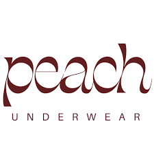 Peach Underwear logo with the word 'peach' in large stylized font and 'UNDERWEAR' in smaller uppercase letters below.