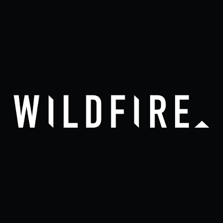 Black background with the word "WILDFIRE" in white, stylized text.