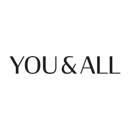 Text that says "YOU & ALL" on a plain white background.