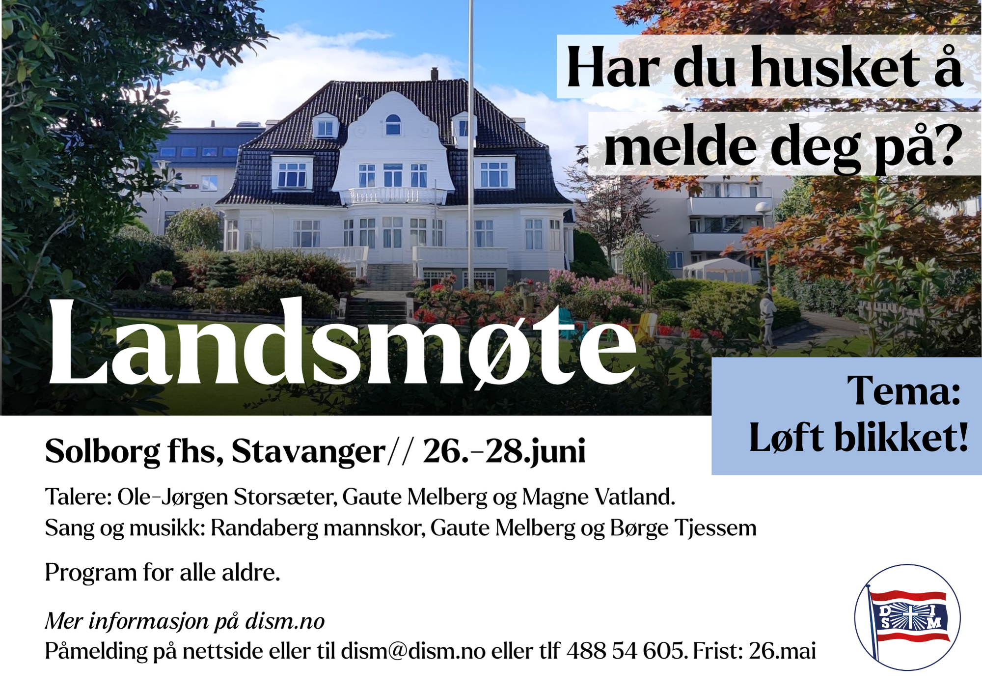 Siste frist påmelding til Landsmøtet 2026!
