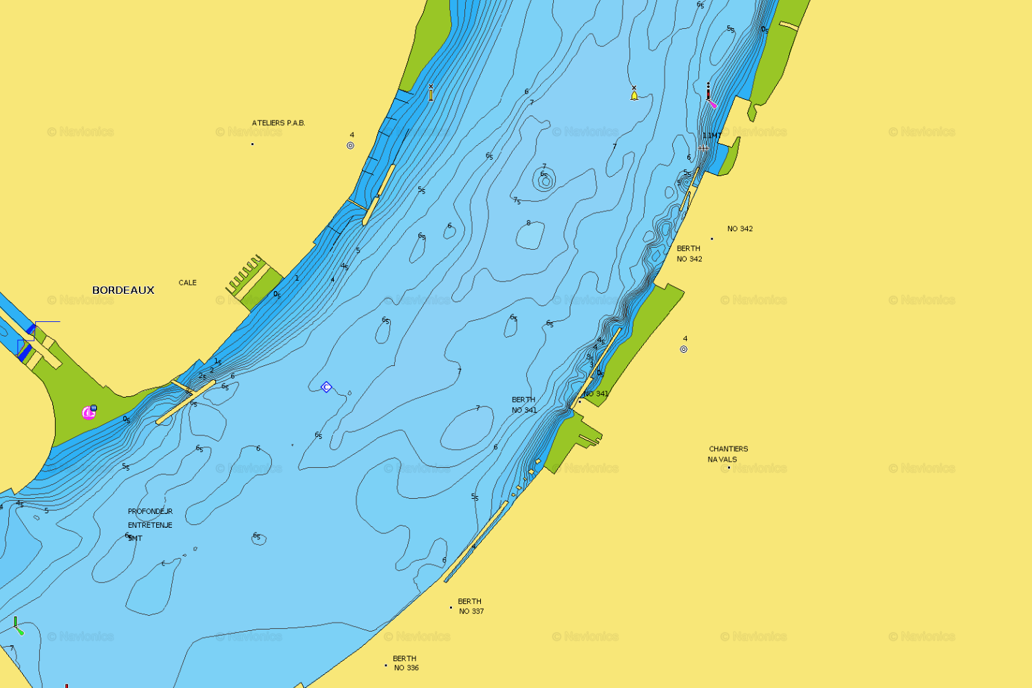  Cantiere Lagoon a Bordeaux  Screenshot Navionics Chart - Base partenza trasferimento catamarano