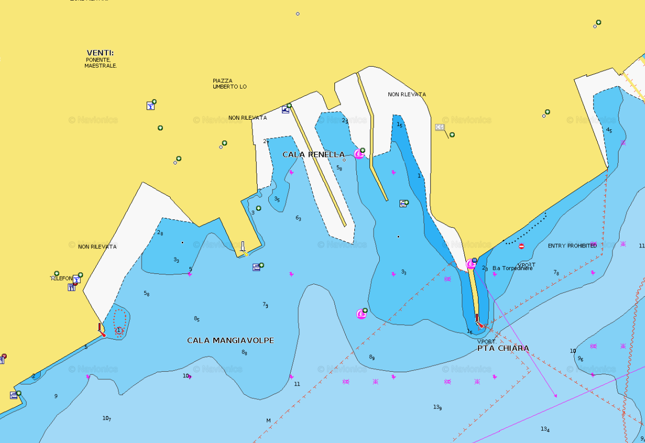 Marina cala di Mangiavolpe - Navionics map
