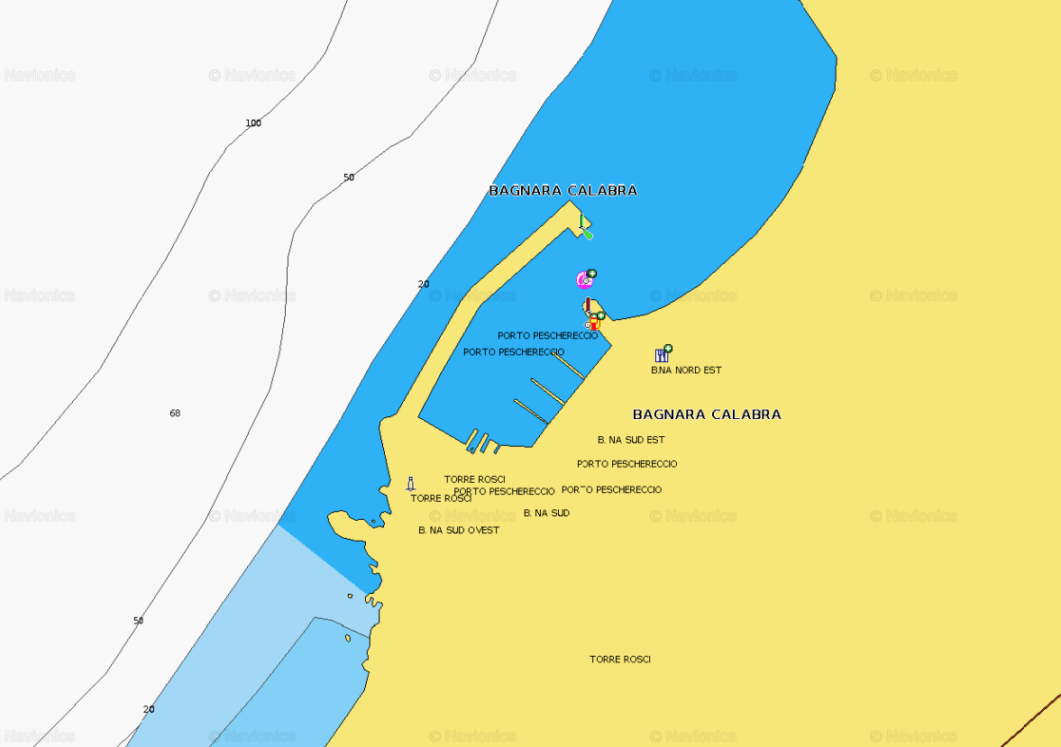 Porto di Bagnara Calabra - Navionics Map - Skipper Trasferimento Barche (Copia)