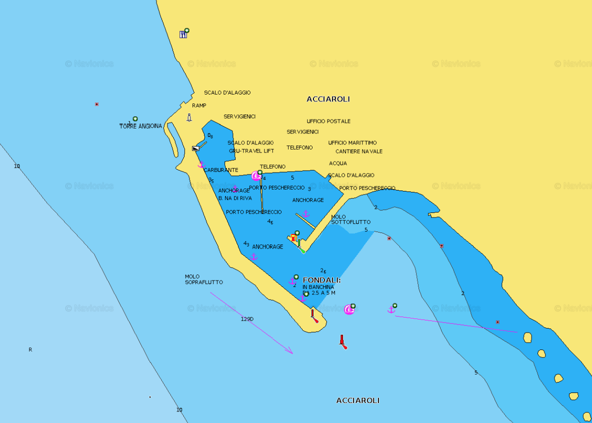 Marina di Acciaroli - Navionics Map - Skipper Trasferimento Barche (Copia)