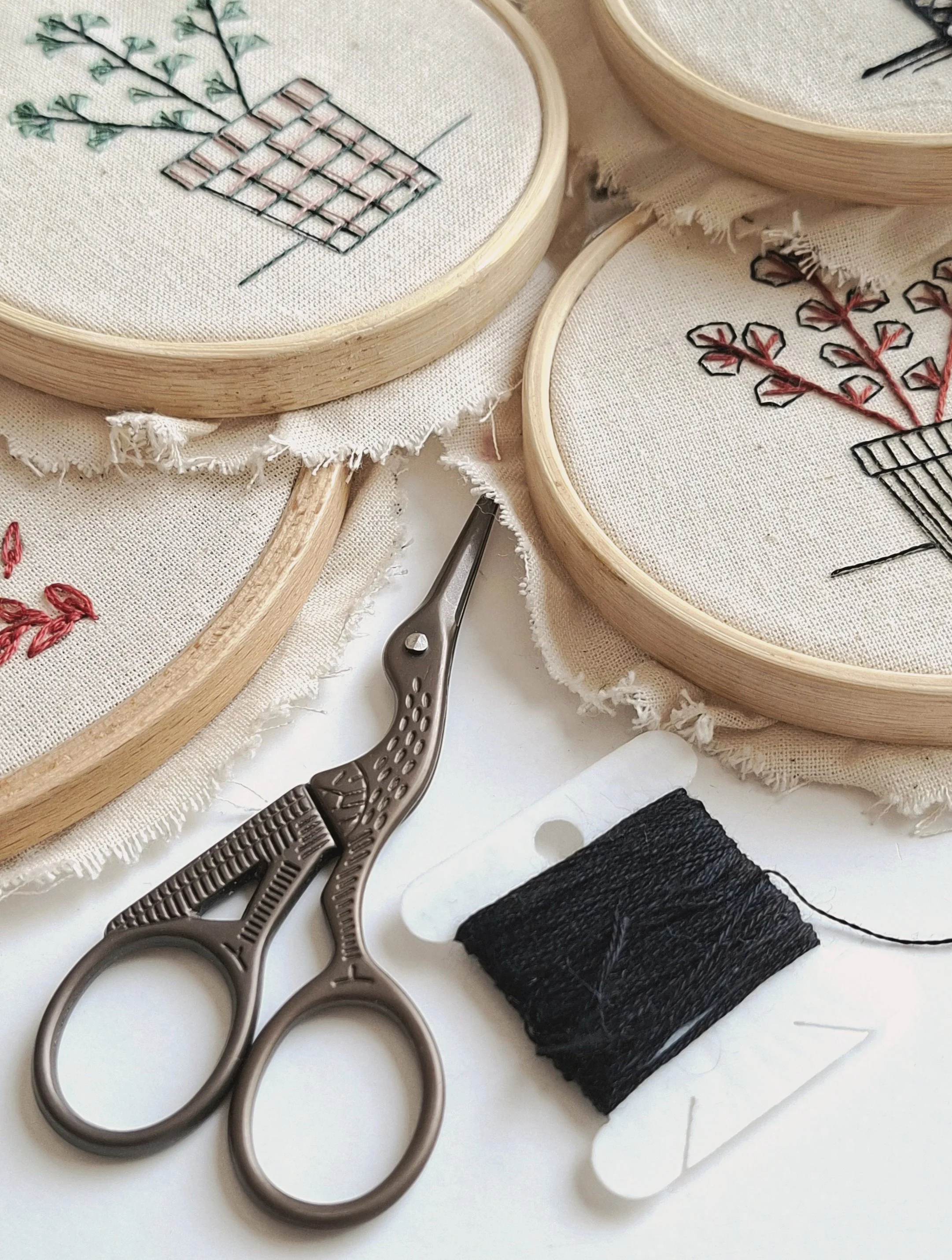4 July 2026 - Embroidery Workshop by Kushimari Studio - RETRO MINI BOTANICALS (BEGINNERS)