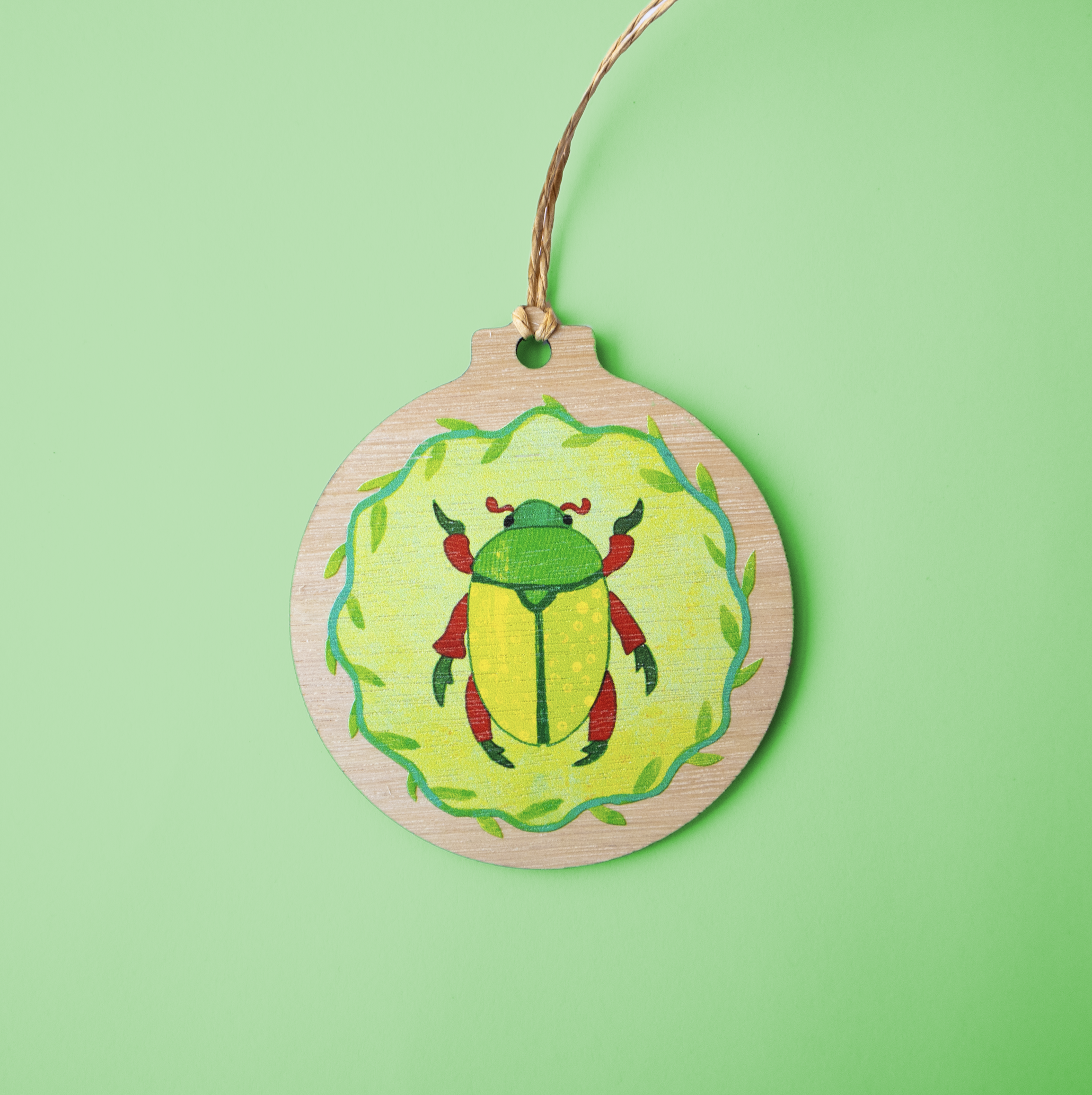 Green Christmas Beetle Bauble