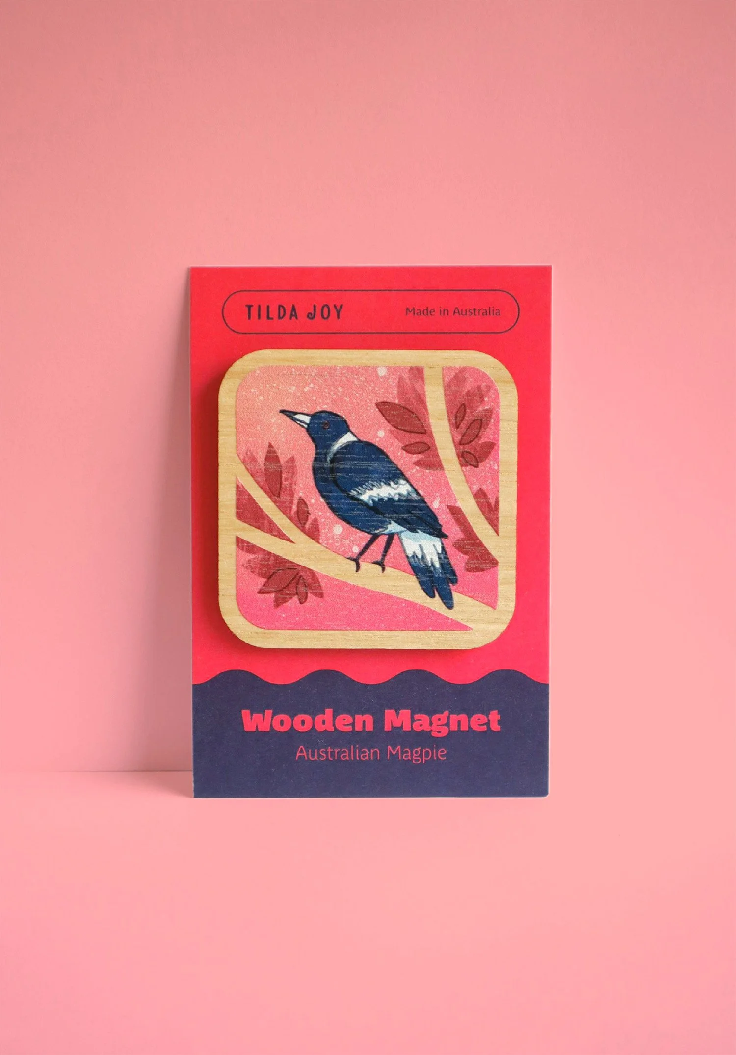 Australian Magpie Wooden Magnet