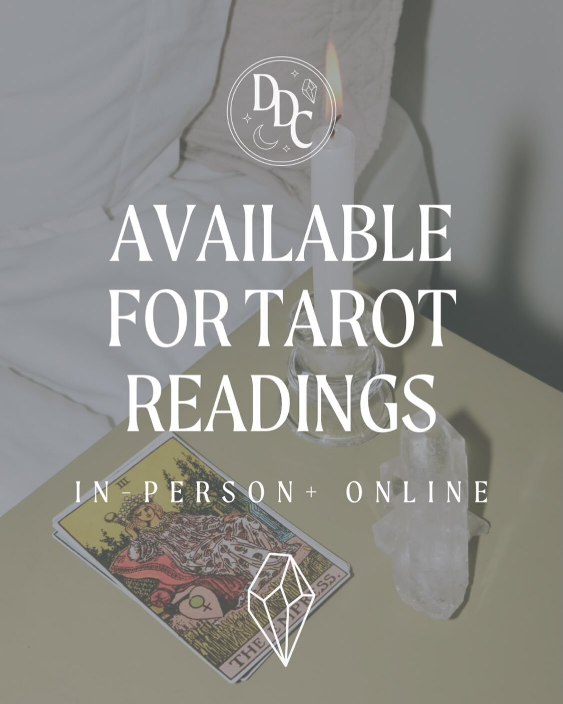 Starting at $20 CAD!🔮 DM or book online. In-person readings in Toronto only. Also available for parties and events.

#torontotarot #torontowitch #tarot #toronto #crystals