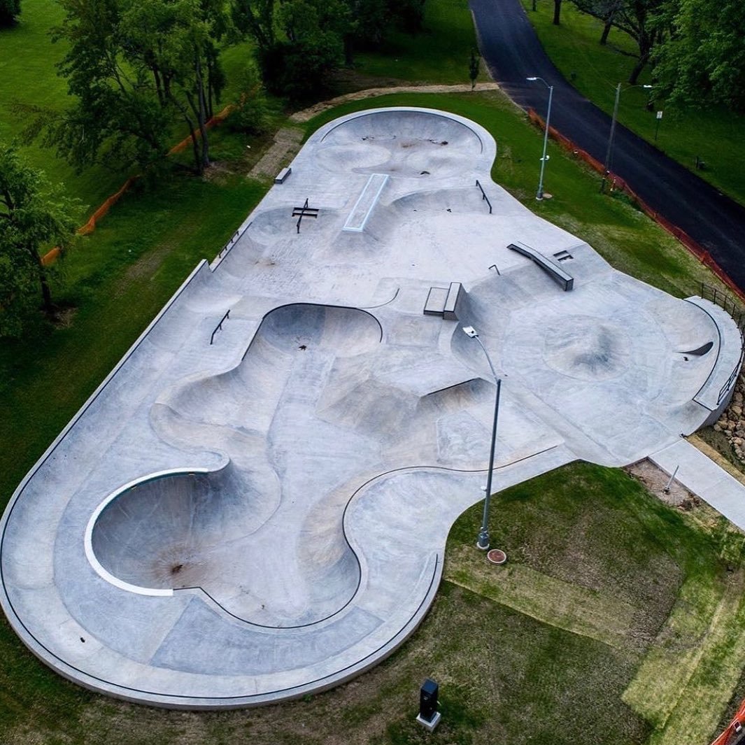 desert forms influence sandy pink concrete skatepark on the