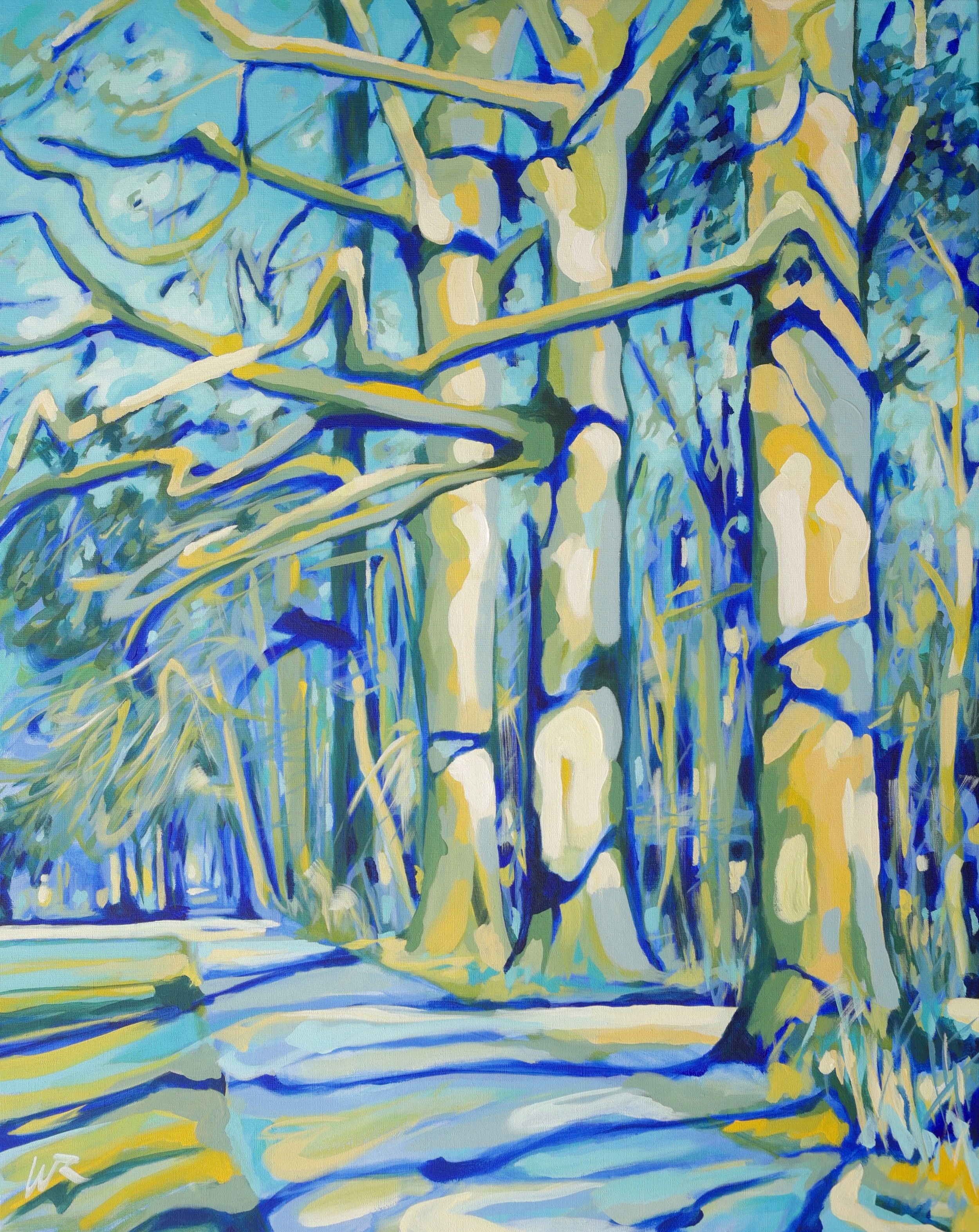 Rijtje beuken in Rhijnauwen | acryl op linnen 100 x 80