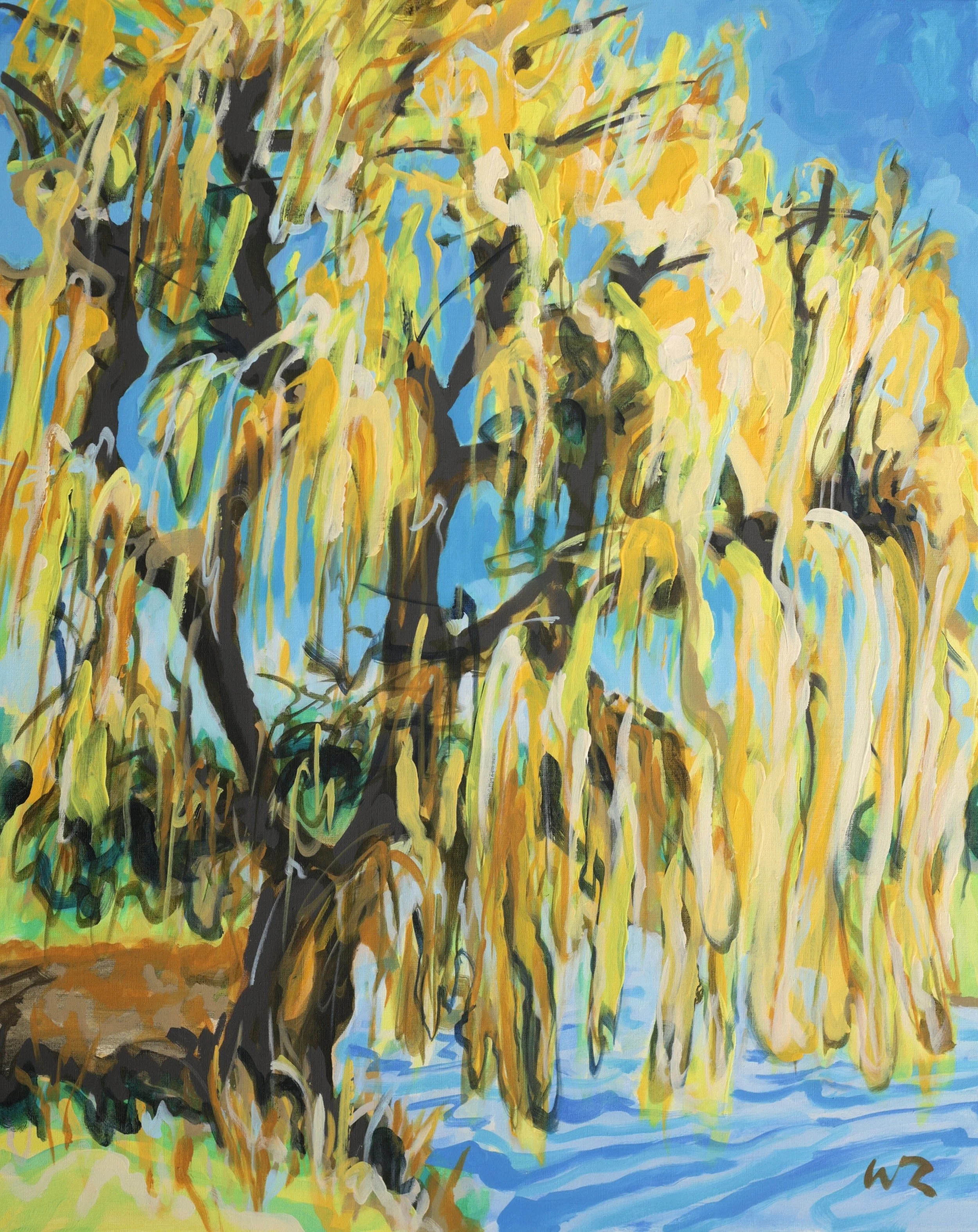 Wilg bij Hofstede Rhijnauwen | acryl op linnen | 100 x 80 