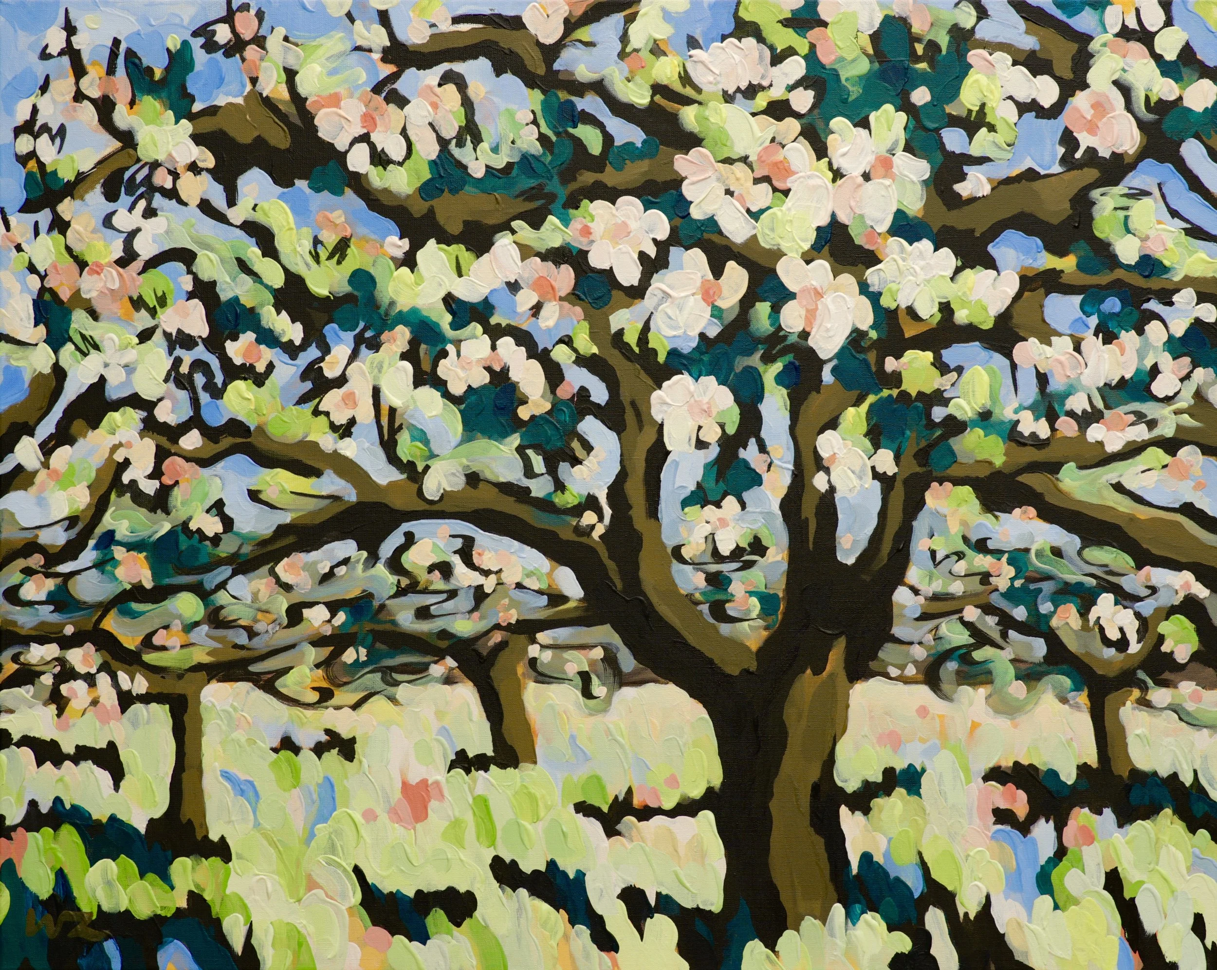 Bloei in Rhijnauwen | acryl op linnen | 80 x 100
