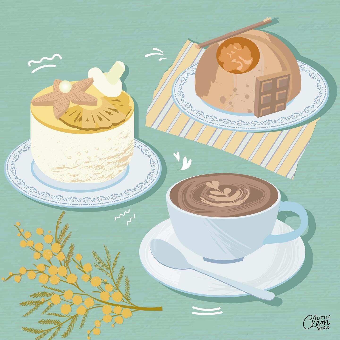 Les dimanches sucr&eacute;s ☕️🍰🧁

Illustration r&eacute;alis&eacute;e &agrave; partir des g&acirc;teaux de la p&acirc;tisserie de la ville de Falaise chez @patisseriechapuis 

#gourmandise #illustration #art #dessin #drawing #falaise